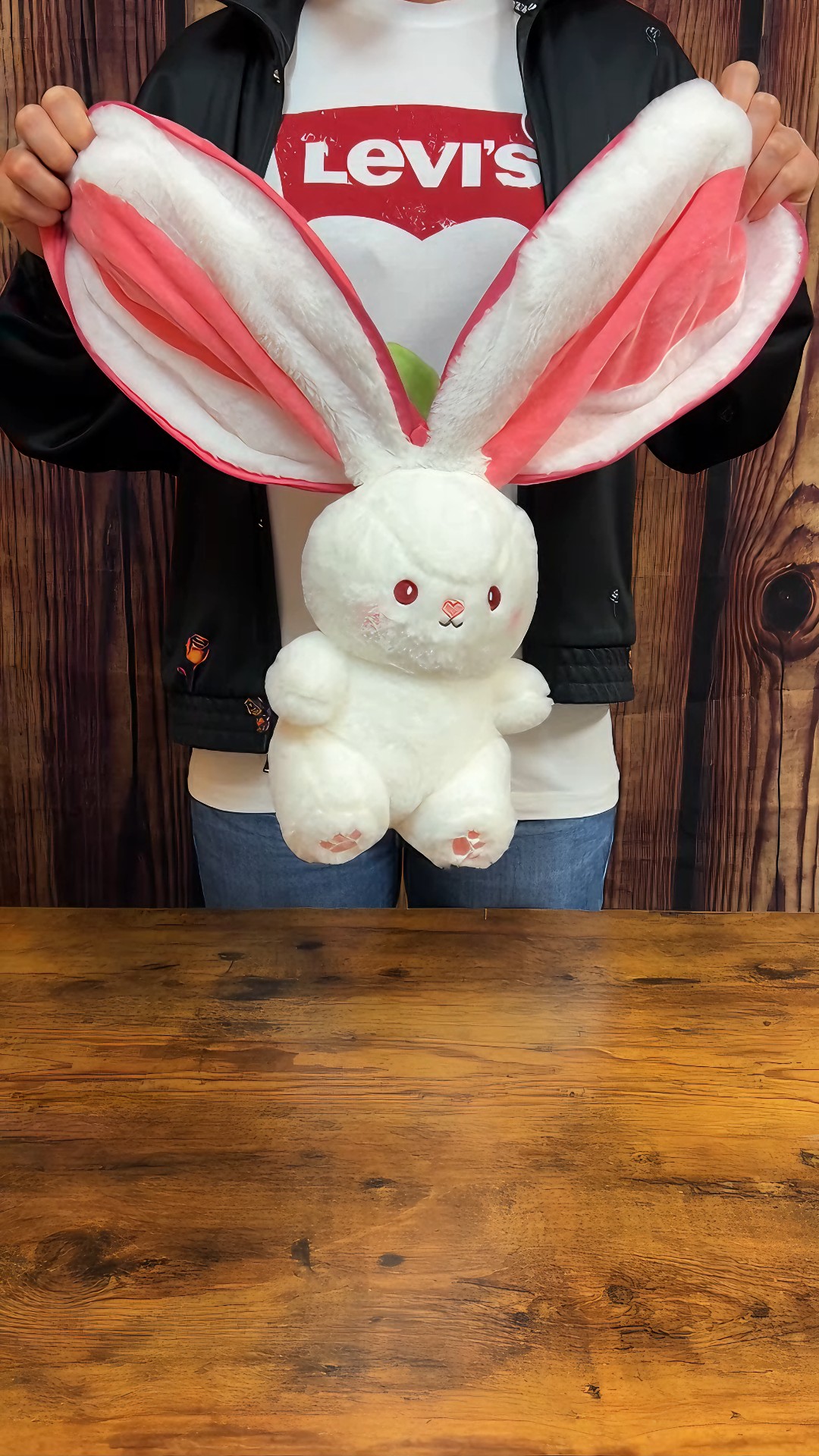 thumbnail video image 2 of Rabbit Plush Strawberry Stuffed Animal Carrot Plushie Toy, 2 of 11