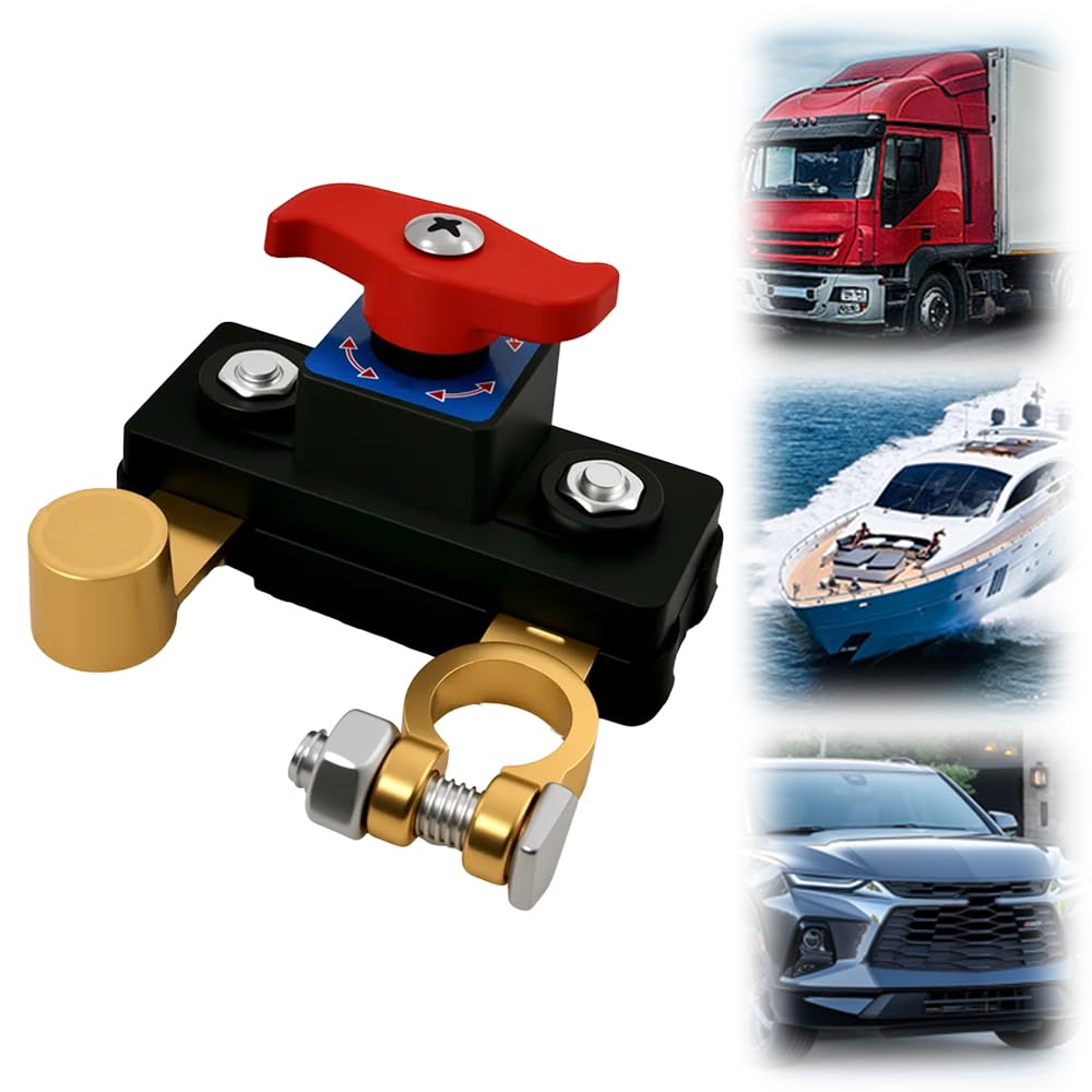thumbnail video image 2 of Car Battery Disconnect Switch Breaker Isolator for Vehicle Auto Truck RV Marine Electrical Safety Power Cut Off Protection Tool, 2 of 3