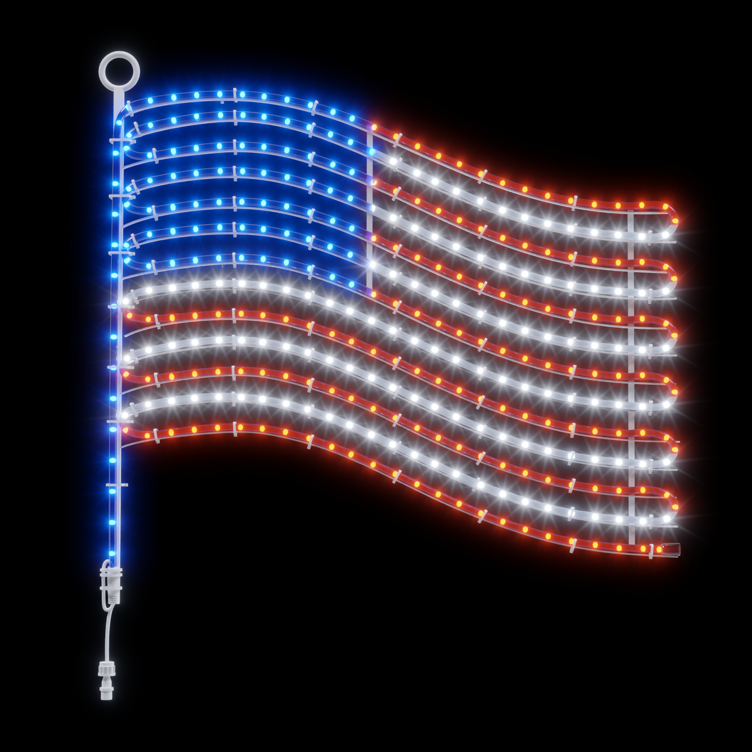 thumbnail video image 2 of Beatineon LED American Flag Light, 24x22 Inch Patriotic Wall Decor with 340 LEDs, IP65 Waterproof for Indoor Outdoor Year Round, House, Garage, Business, 2 of 9