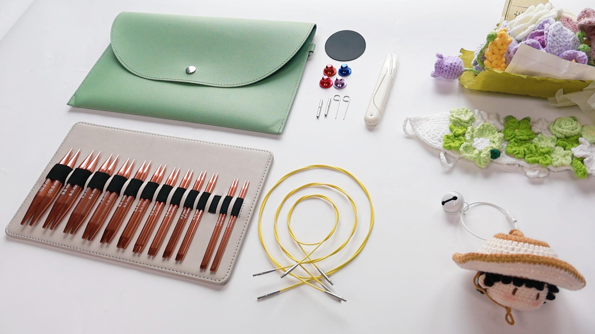 thumbnail video image 2 of Yarniss Aluminum Interchangeable Circular Knitting Needles Set with Accessories, 13 Pairs (3.0mm - 10.0mm), 2 of 8