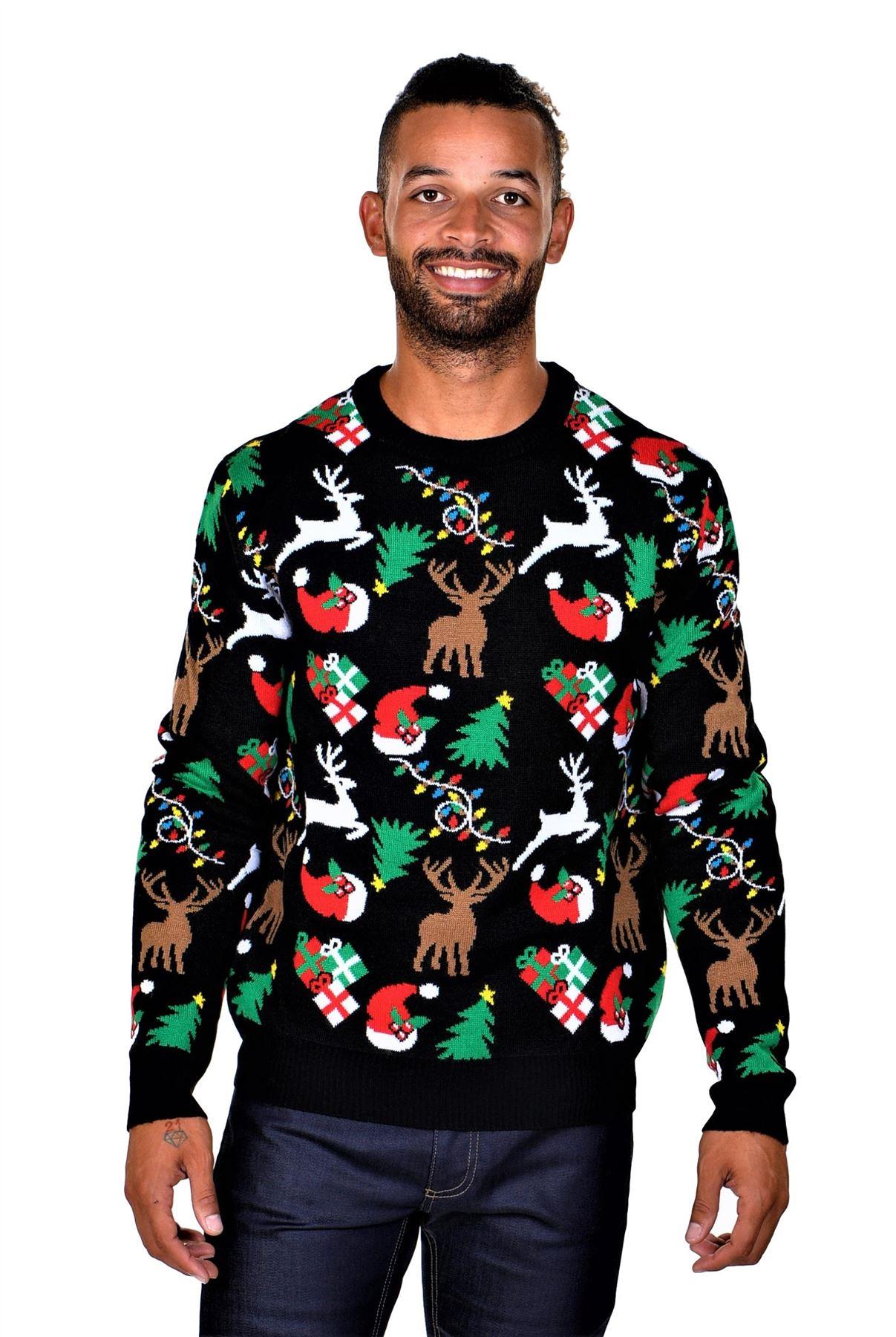 thumbnail video image 2 of Socal Look Women's Ugly Christmas Sweater, Long Sleeve Crew Neck Acrylic Holiday Pullover, XL, 2 of 8