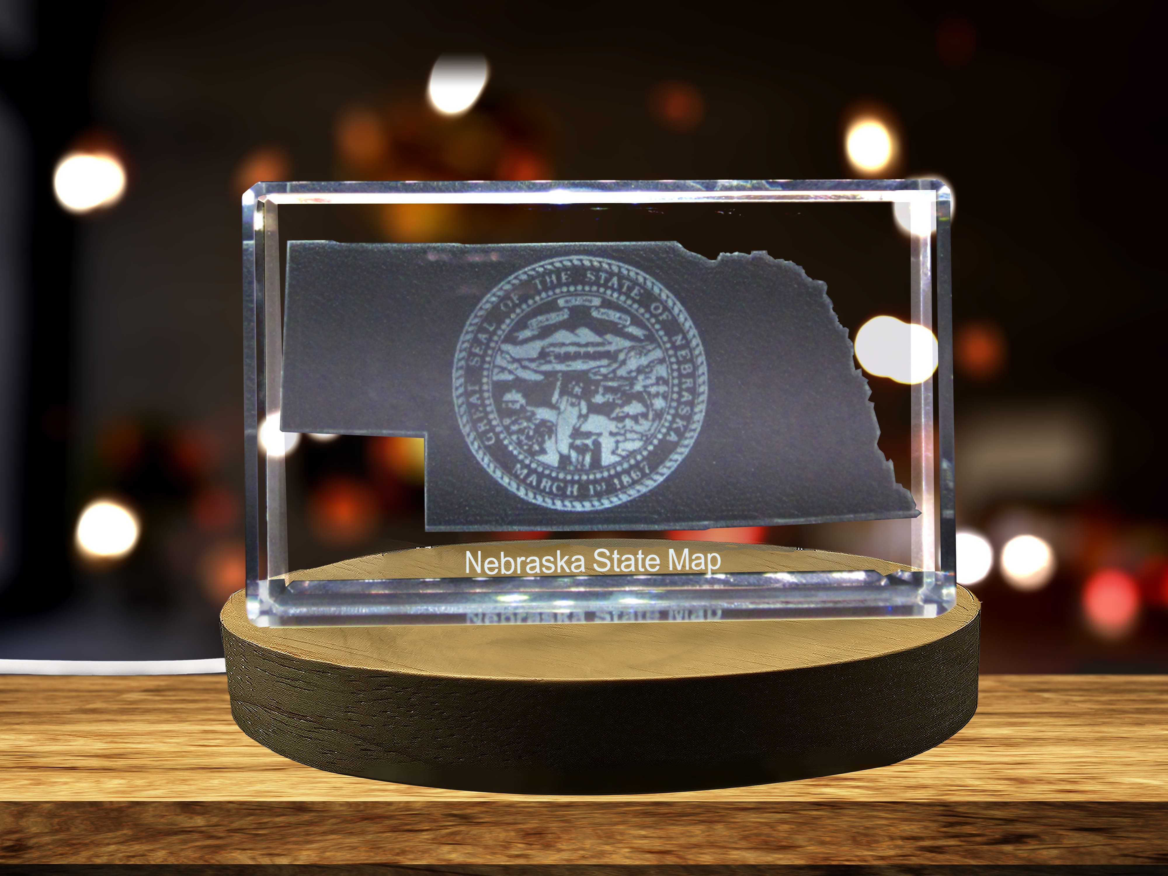 thumbnail video image 2 of Nebraska 3D Engraved Crystal 3D Engraved Crystal Keepsake/Gift/Decor/Collectible/Souvenir, 2 of 8