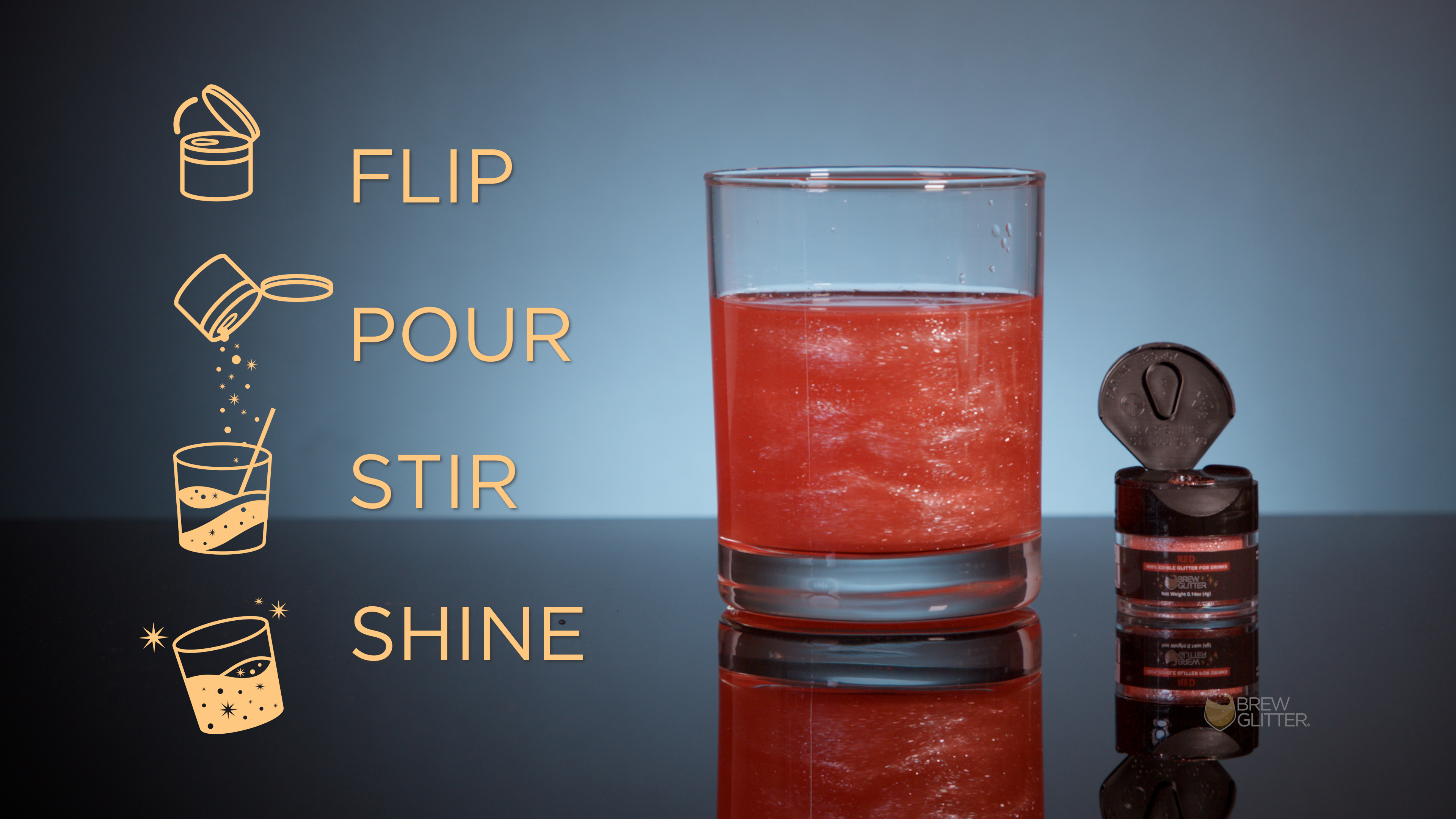 thumbnail video image 2 of Brew Glitter - Red Edible Drink Glitter - Bold Sparkle, Beverage-Safe, 25g, 2 of 7