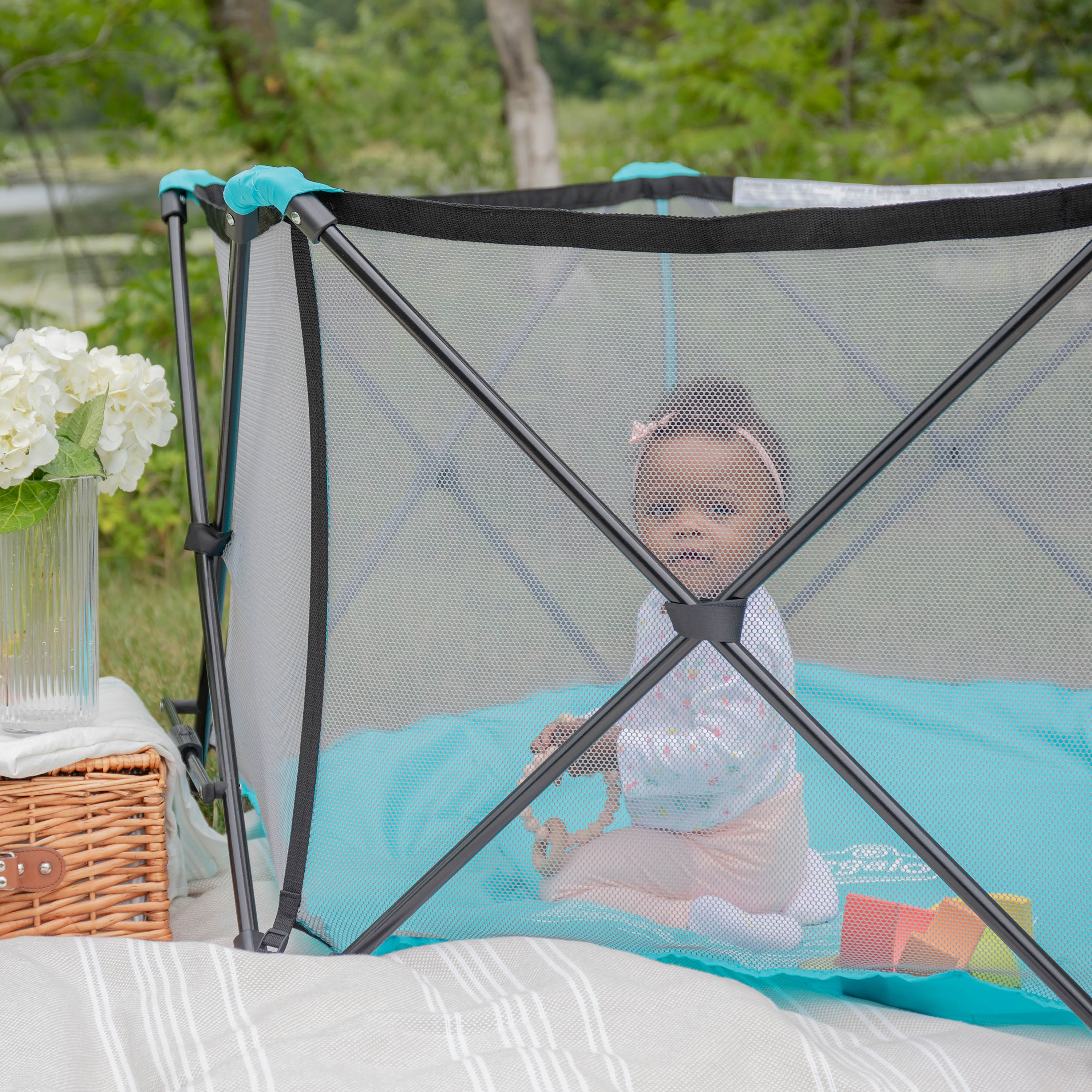 thumbnail video image 3 of Regalo My Play Aqua Portable Play Yard - Indoor & Outdoor, Unisex, 6-Panel, Washable, 3 of 11