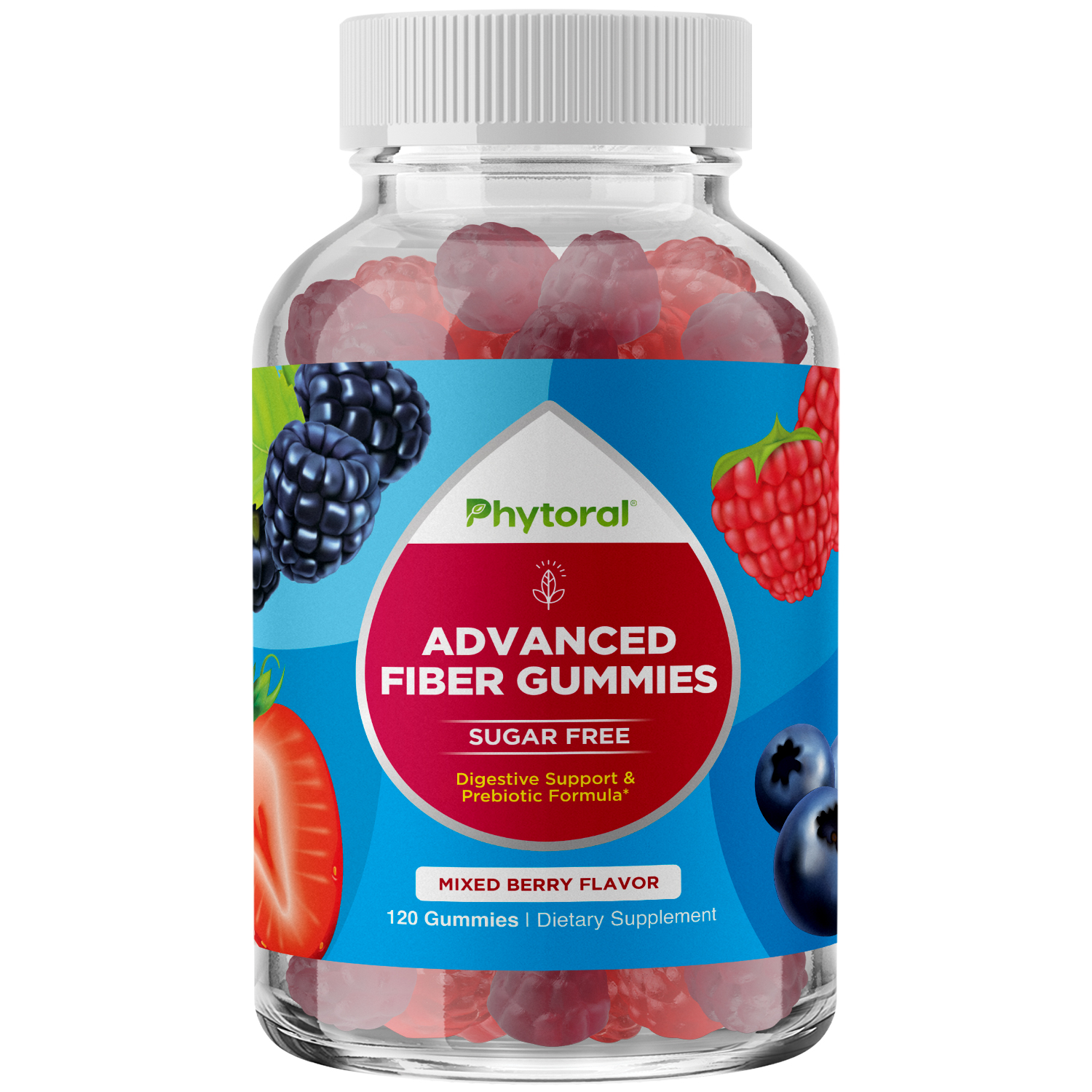 thumbnail video image 2 of Phytoral Prebiotic Fiber Supplements for Adults - Digestive and Immune Support - Tasty Mixed Berry High Fiber Non GMO Vegan Kosher Gluten and Sugar Free Gummies, 2 of 11