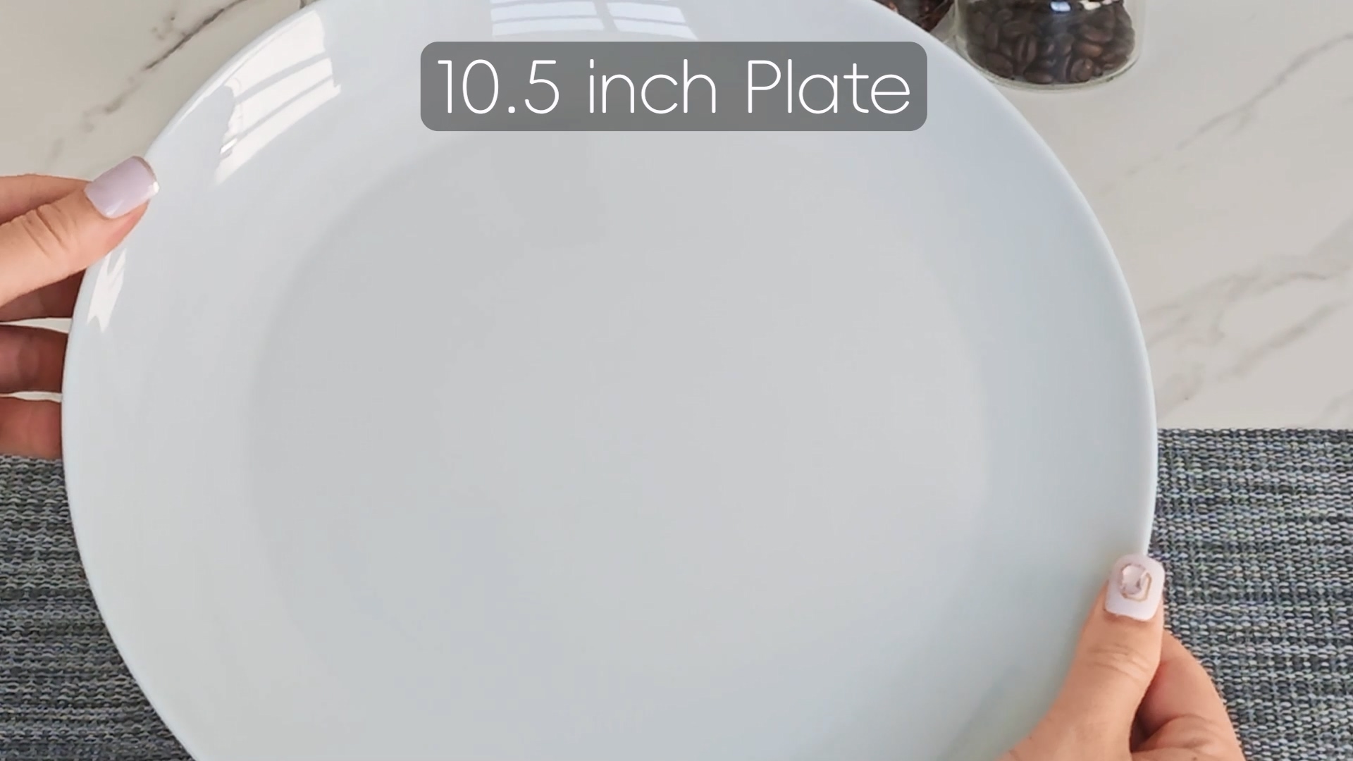 thumbnail video image 2 of LaGlint 10.5 inch Dinner Plate Set of 6, Lightweight Round Opal Glass Gray Dinnerware Plates, Dishwasher and Microwave Safe, 2 of 8