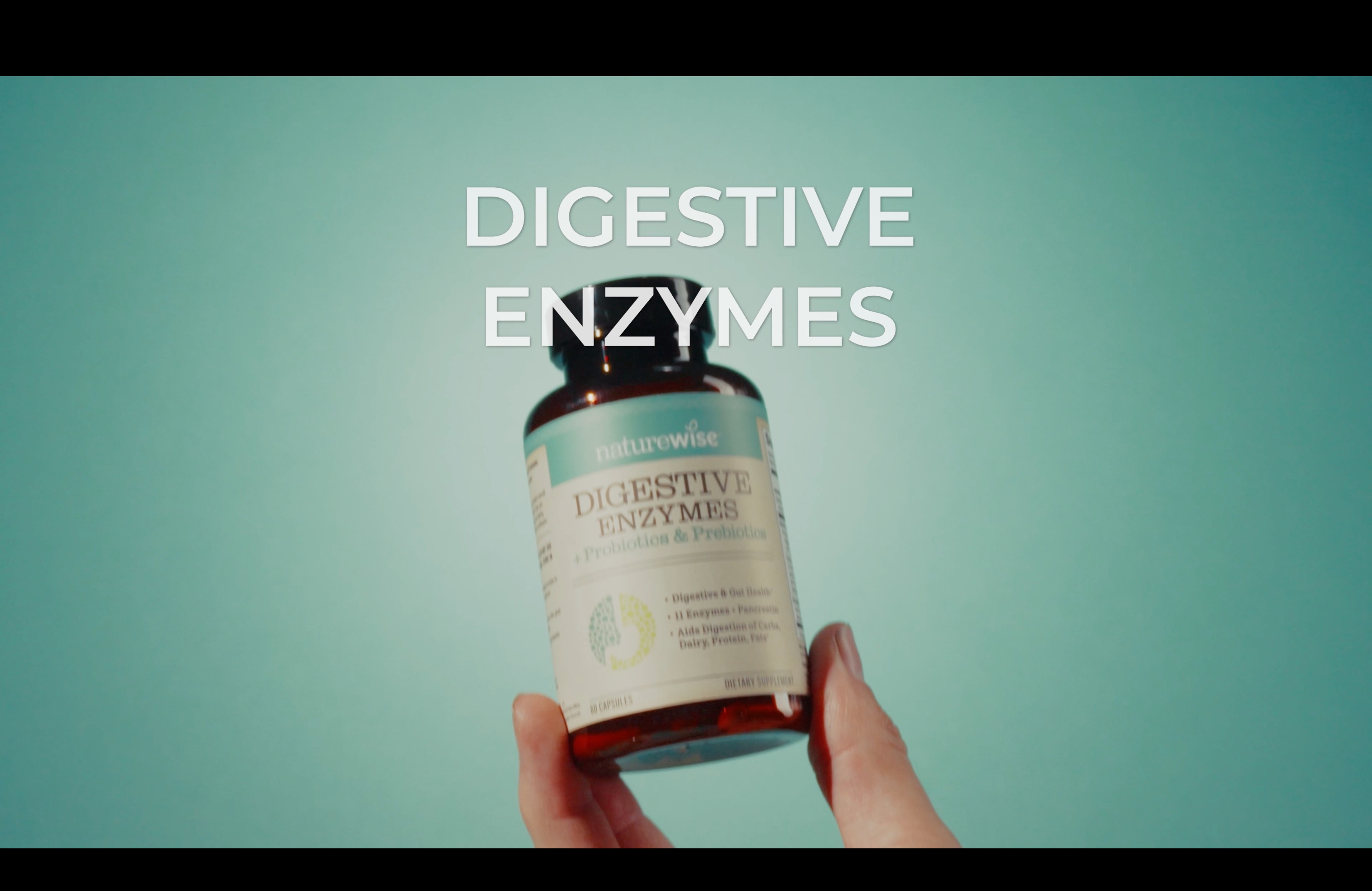 thumbnail video image 2 of NatureWise Digestive Enzymes + Probiotics & Prebiotics - 60 Capsules[30-Day Supply], 2 of 3