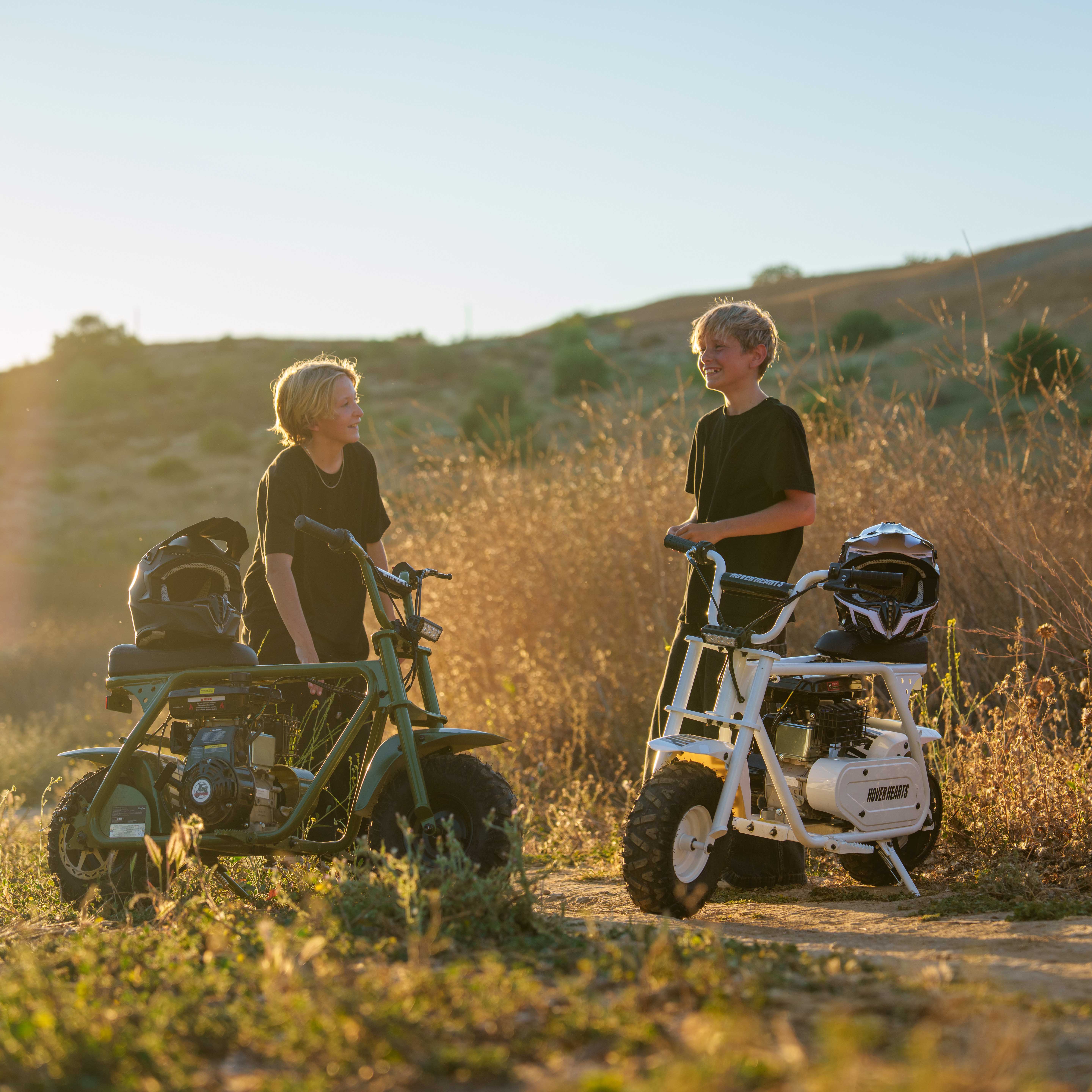thumbnail video image 2 of HOVERHEART Gas Mountain Bike, 105cc 4-Stroke Gas Powered Off Road Motorcycle (Model-MB001) with Led Lights, Disc Brake, Max Load 200Lbs, Up to 30Kph, NO OIL MIX REQUIRED, 2 of 8