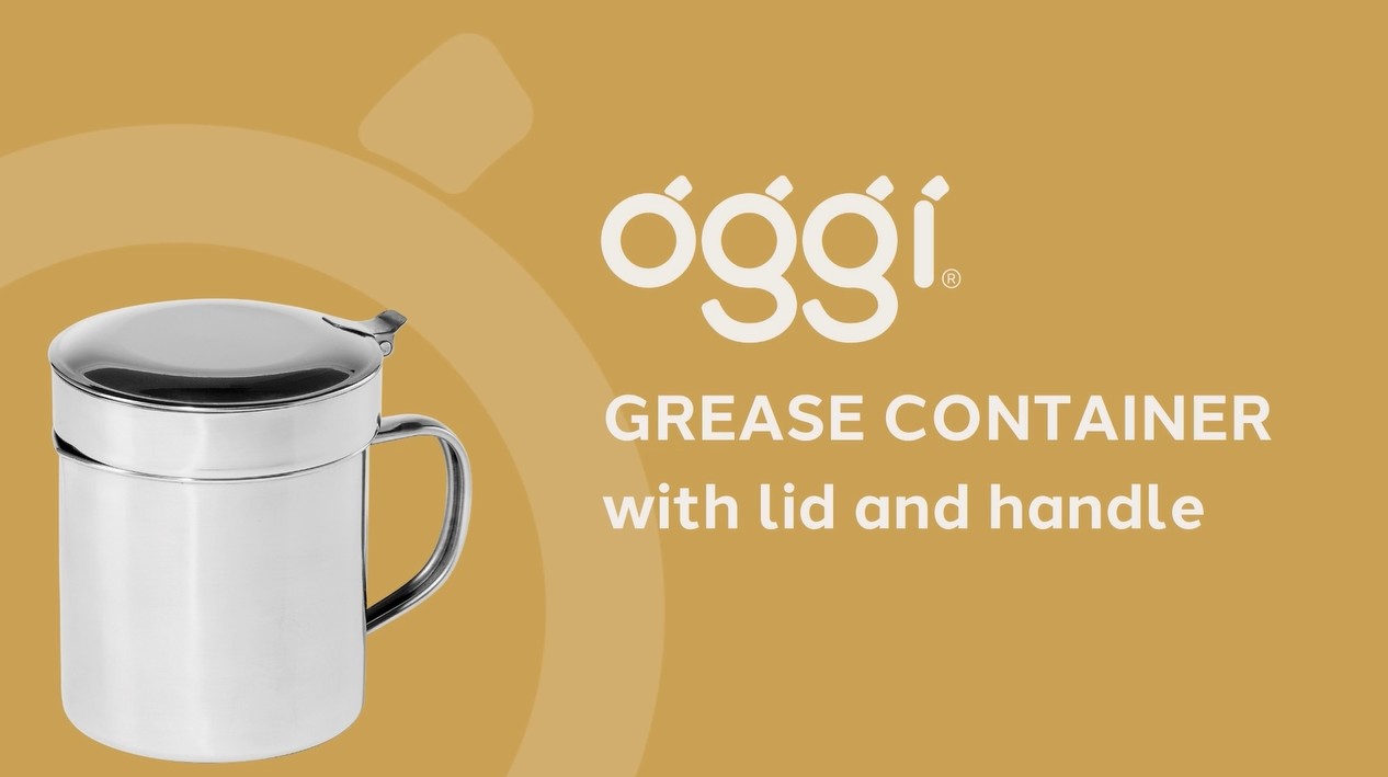 thumbnail video image 2 of Oggi Stainless Steel 1 Qt. Grease Can, 2 of 9