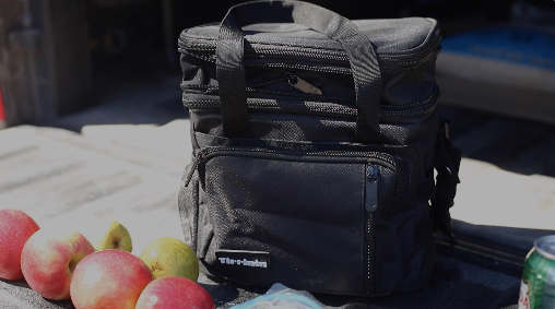 thumbnail video image 2 of Tirrinia Large Insulated Lunch Bag for Men, Women, Adult Double-Layer Leakproof Bag, Black, 2 of 8