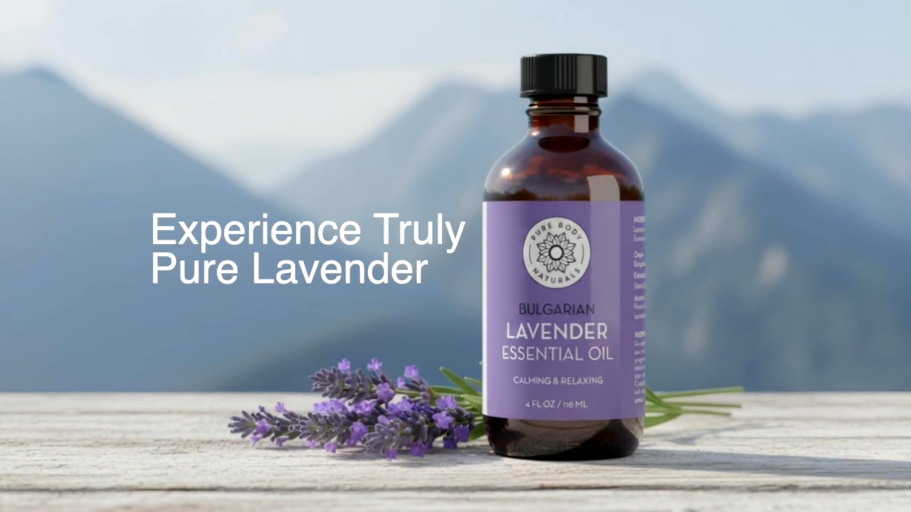 thumbnail video image 2 of Bulgarian Lavender Essential Oil for Aromatherapy, Therapeutic Grade 1 fl oz by Pure Body Naturals, 2 of 8