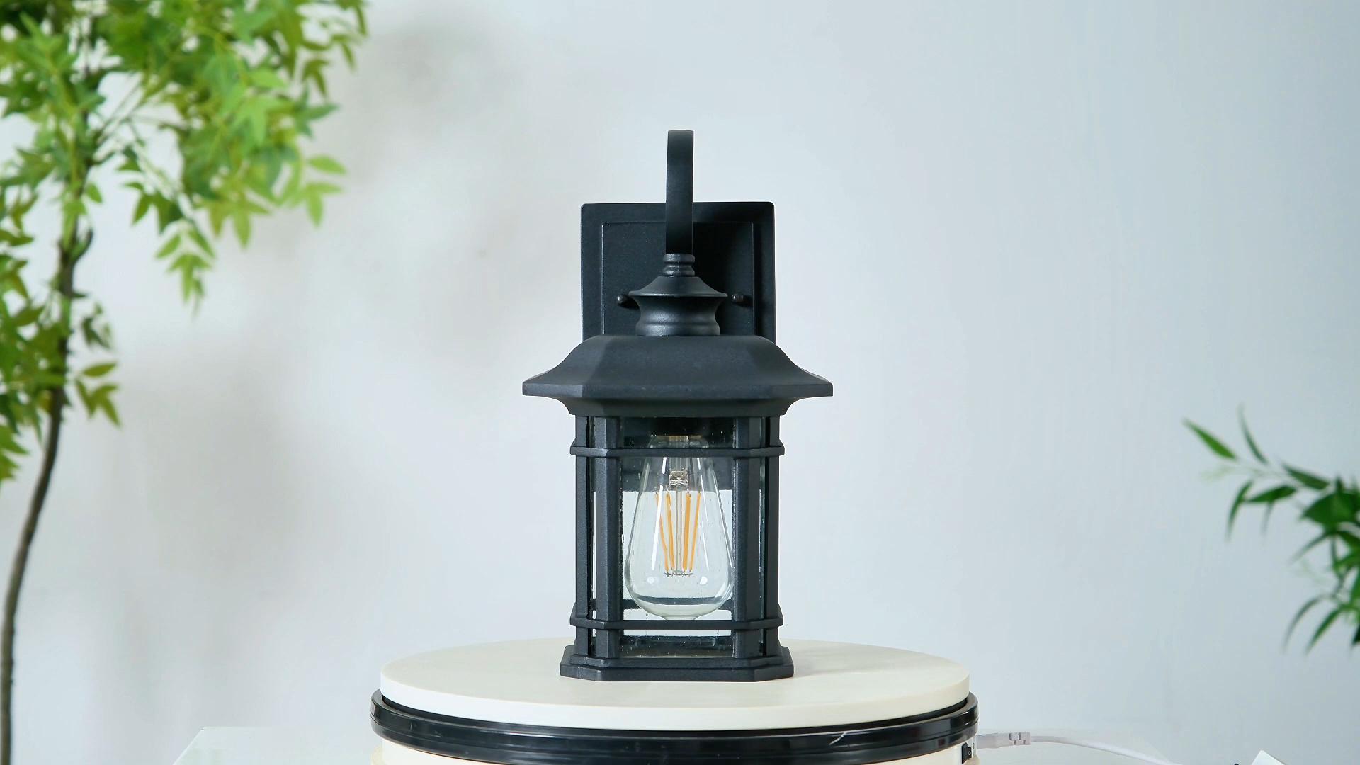 thumbnail video image 2 of VIANIS White Exterior Lighting Fixtures, 2 Pack Porch Lights Outdoor, Outdoor Wall Lights Dusk to Dawn, Anti-Rust Outdoor Lighting for House, Porch, Garden, Doorway, Seed Tempered Glass, 2 of 10