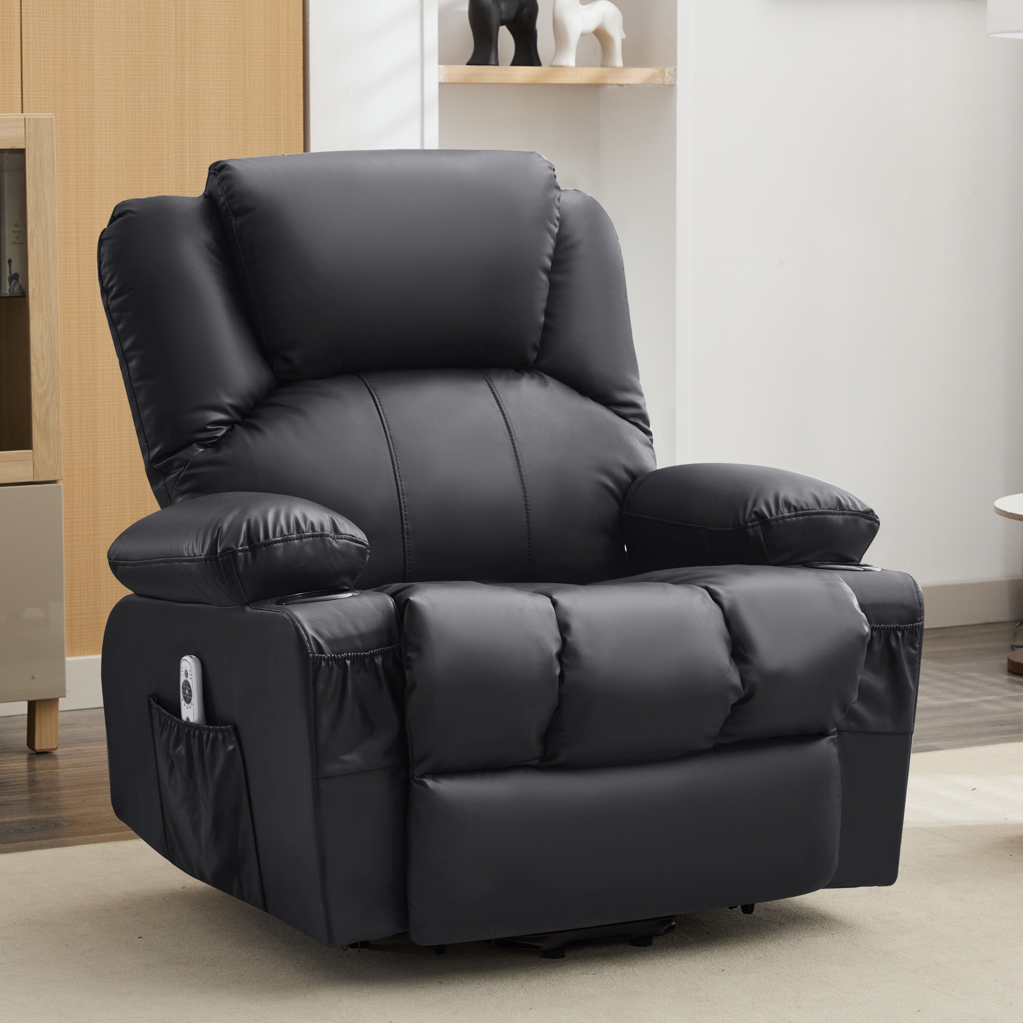 thumbnail video image 2 of JONPONY Power Lift Recliner Chair Recliners for Elderly with Heat and Massage Recliner Chair for Living Room with Infinite Position and Side Pocket,USB Charge Port,Black, 2 of 13