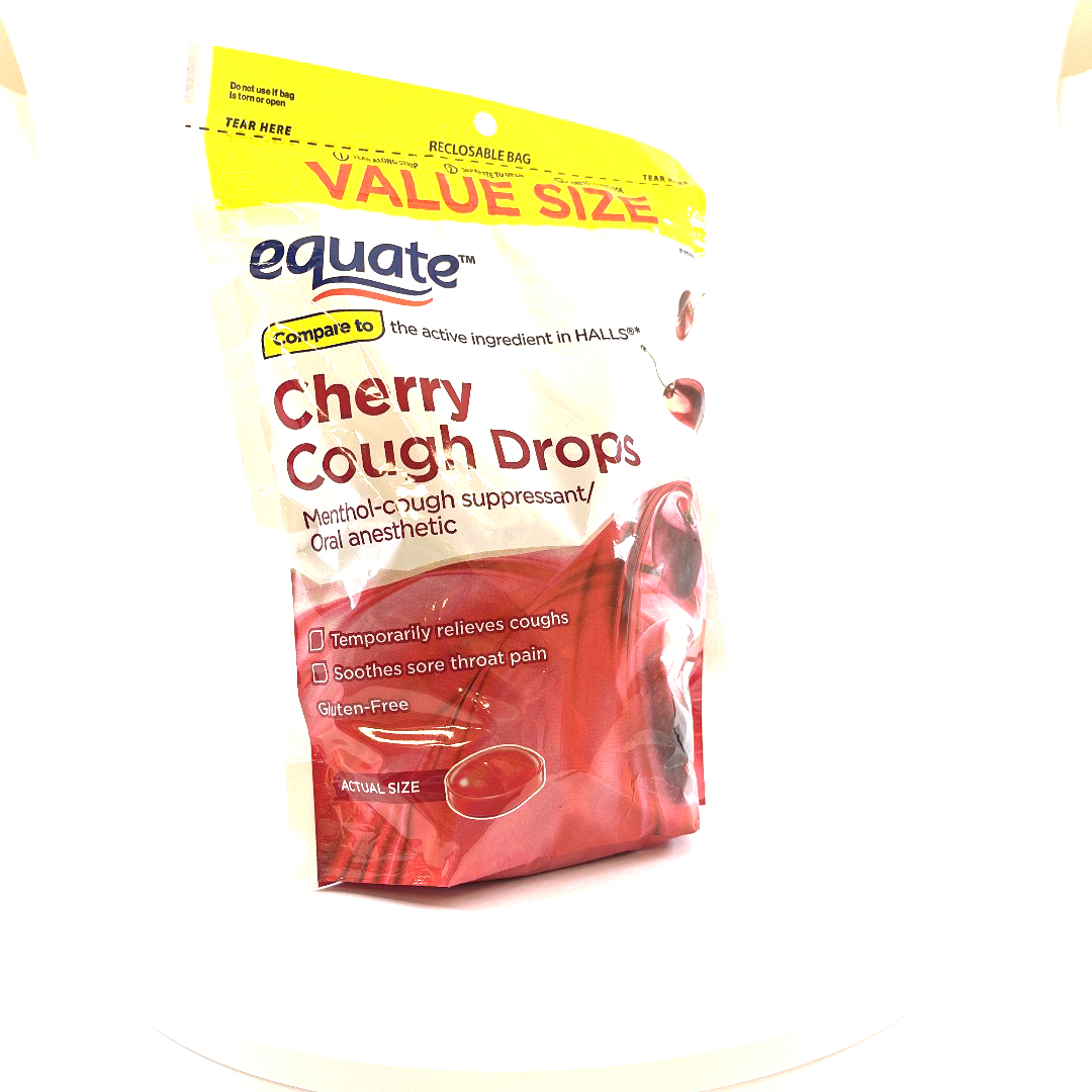 Equate Value Size Cherry Cough Drops with Menthol, 160 Count 