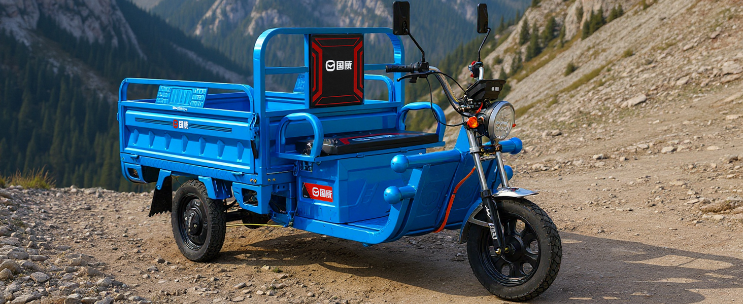 thumbnail video image 2 of 60-70Km 1000W Electric Cargo Tricycle Truck Simple Tricycle,Load Capacity 1100Lbs, 2 of 14