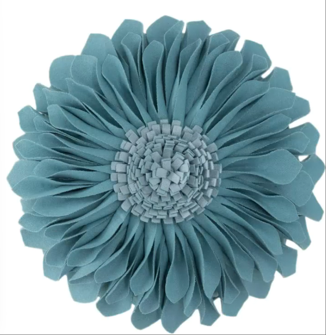 thumbnail video image 2 of JWH Decorative 3D Bohemian Round Sunflower Accent Throw Pillows  for Living Sofa Room Couch 12 inch Blue, 2 of 9