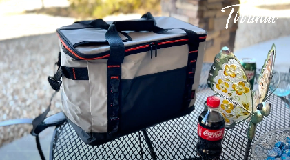 thumbnail video image 2 of Tirrinia Large Cooler Bag,48 Cans Insulated Leakproof Soft Ice Chest, Portable Beach Cooler, 2 of 8