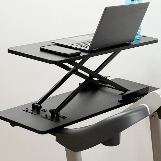thumbnail video image 2 of VIVO Height Adjustable Treadmill Desktop Riser, Laptop Desk for Treadmills, 2 of 9