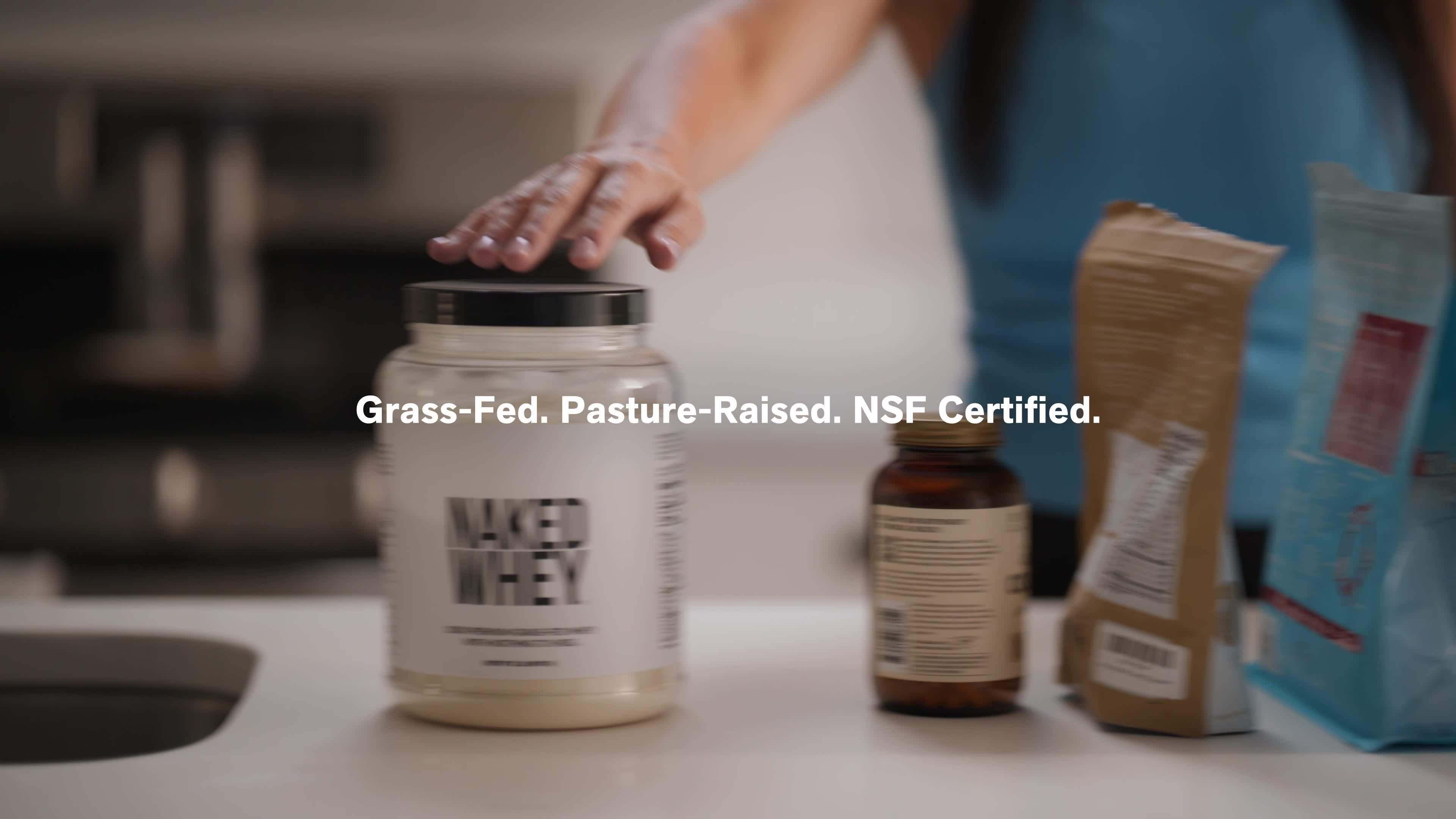 thumbnail video image 2 of NAKED Whey 2LB 100% Grass Fed Whey Protein Powder - Only 1 Ingredient, Unflavored Whey Protein, Undenatured, Gluten Free, Soy Free, No GMOs, No Preservatives, 2 of 9