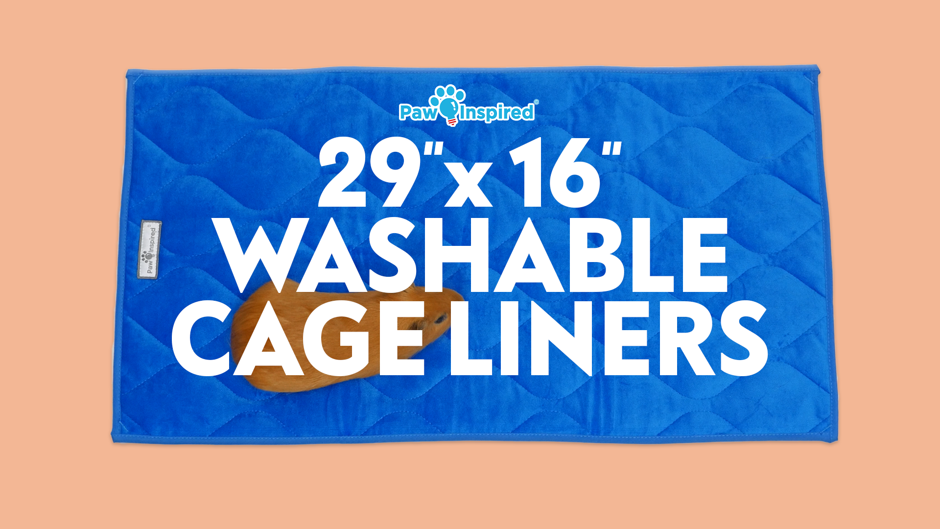 thumbnail video image 2 of 2ct Paw Inspired Guinea Pig Cage Liner Sweep-EZ Fleece Bedding 29x16 in, Washable Waterproof Pee Pads for Small Animals (Gray), 2 of 8