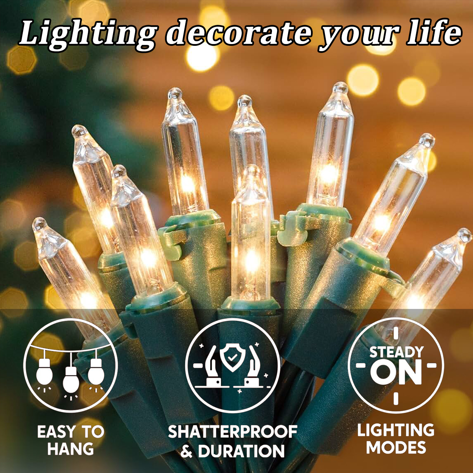 thumbnail video image 2 of Christmas Lights, 3M/9.8ft 30 Count Mini String Lights with 8 Modes & Timer, Battery Operated Waterproof Xmas Tree Lights for Outdoor Indoor Home Party Wedding Yard Decorations, Warm White, 2 of 9