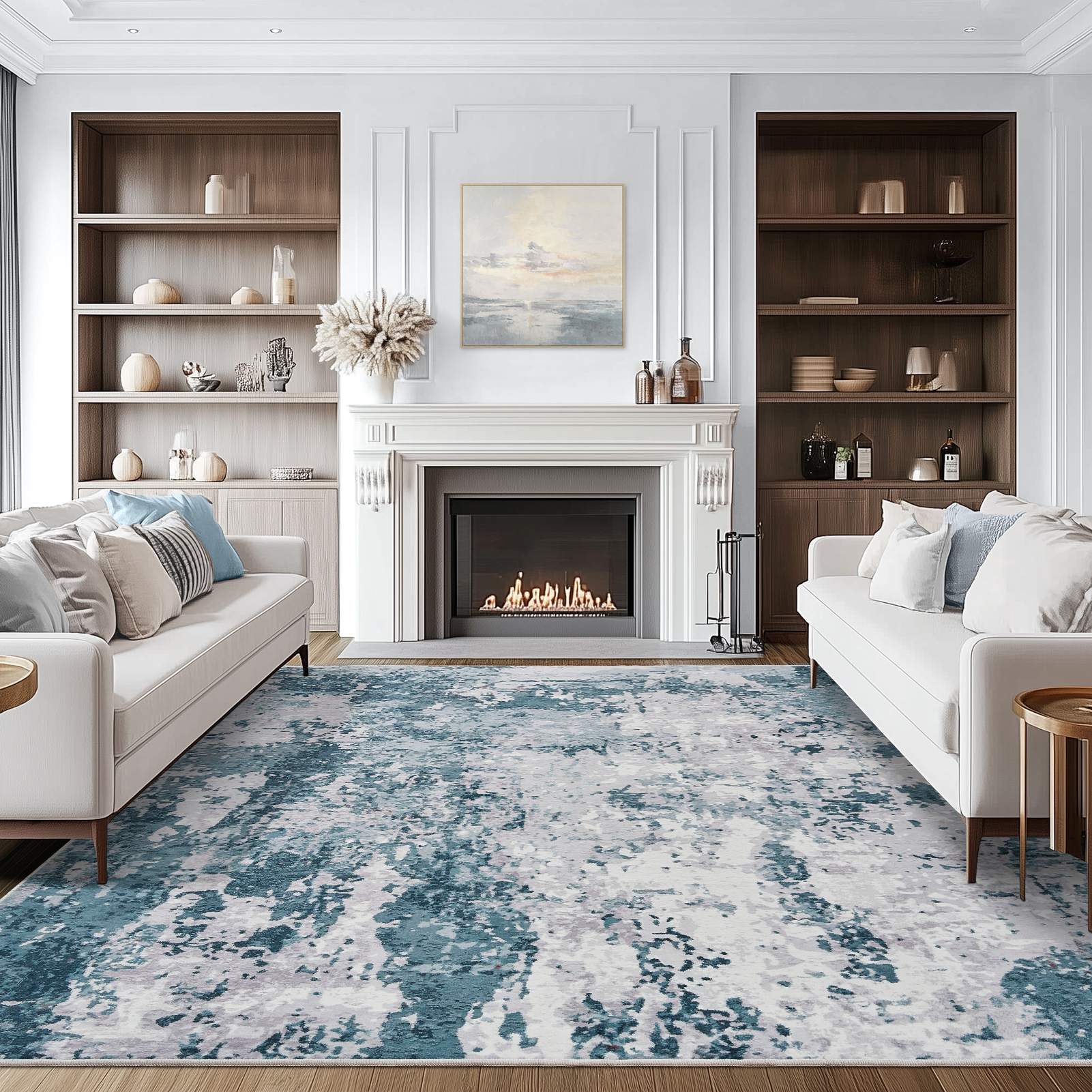 thumbnail video image 2 of Area Rug Living Room Rugs,5x7 Washable Large Abstract Modern Soft Stain Resistant Indoor Floor Non Slip Accent Carpet for Bedroom Nursery Playroom Dining Room Office Dorm Home House,Grey, 2 of 8