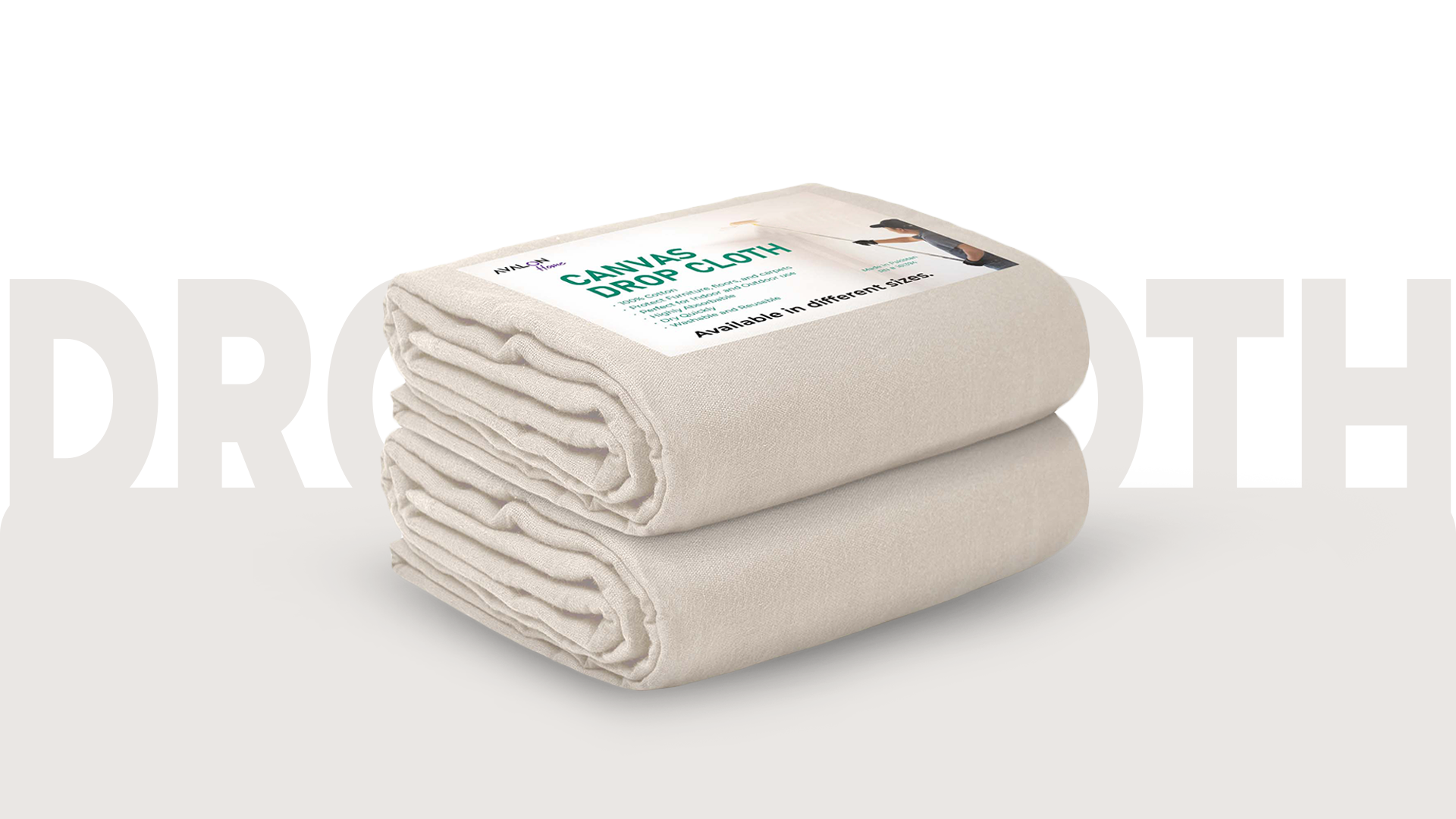 thumbnail video image 2 of Avalon Home Canvas Drop Cloth 4x12 ft Pack of 2 - 8oz Painters Drop Cloth for Painting - Canvas Tarps for Floor & Furniture Protection - All Purpose Canvas Fabric Painting Drop Cloths, 2 of 8