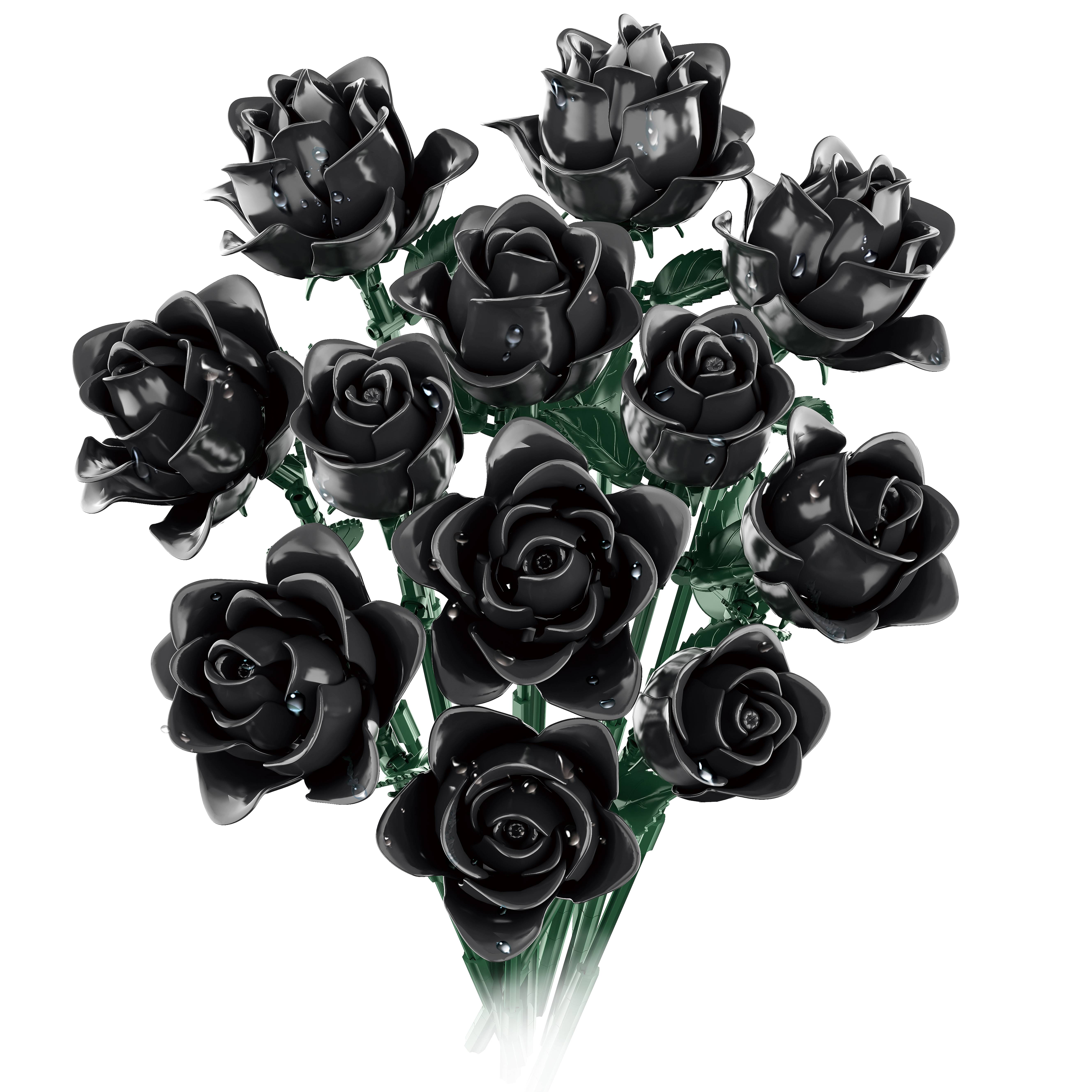 BLACK ROSE ビラ SENVOBK Black Rose Bouquet Building Set, 600-Piece Artificial