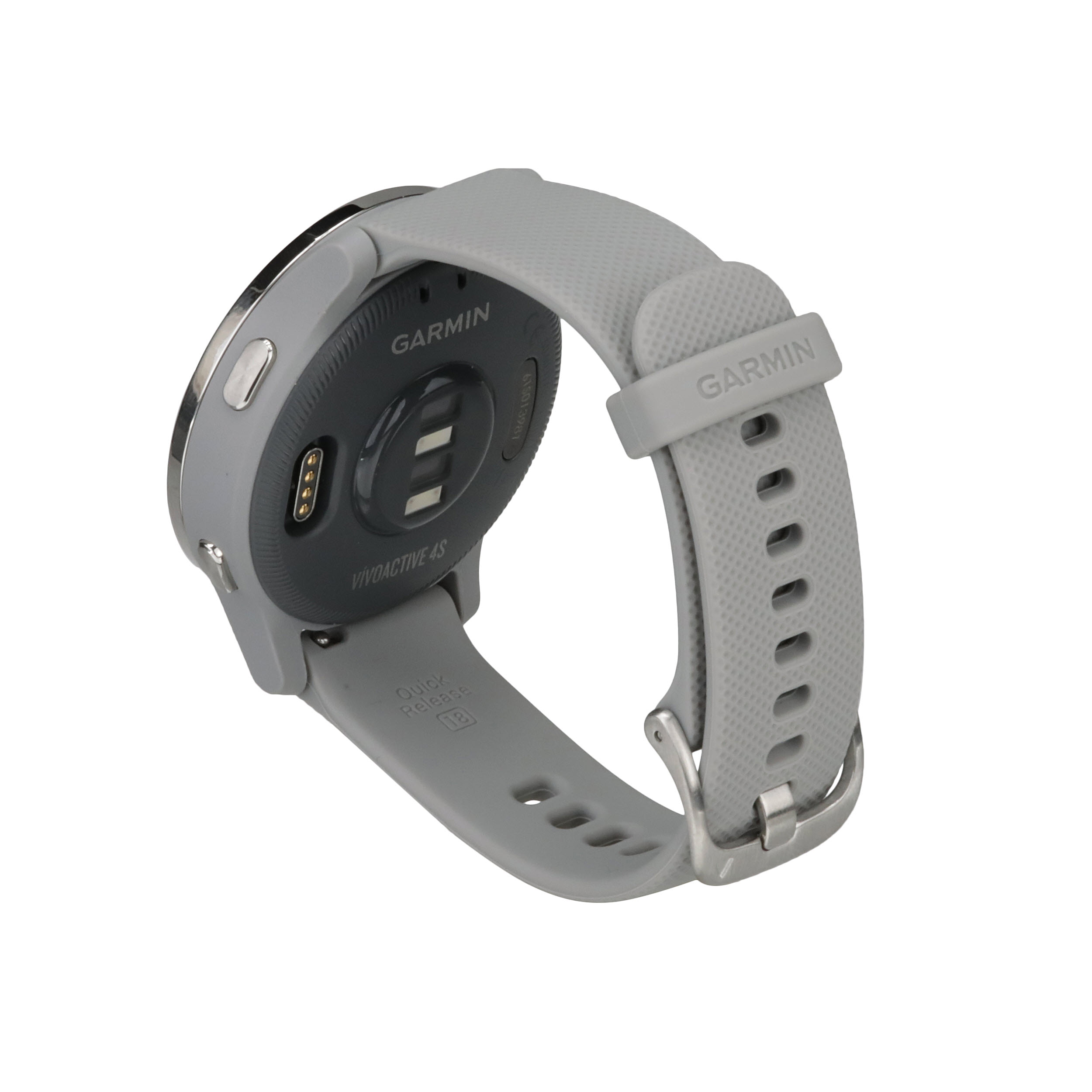 Garmin vívoactive® 4S Silver Stainless Steel Bezel with Powder Gray Case  and Silicone Band 