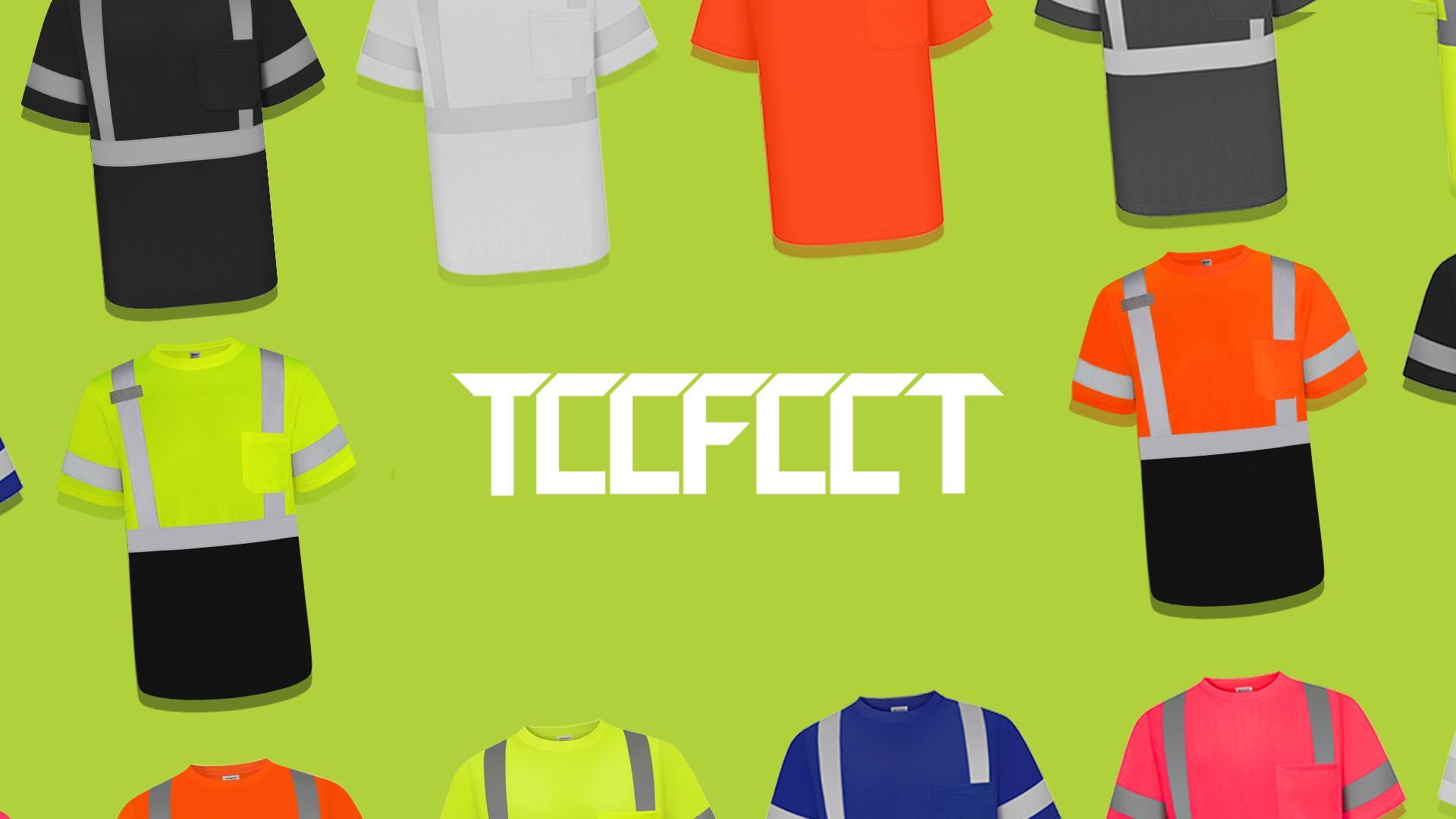 thumbnail video image 2 of TCCFCCT High Visibility Shirts for Men Class 3 Hi Vis Reflective Safety Construction Shirts for Men Women, Short Sleeve Work Shirts with Black Bottom, Meet ANSI, Breathable, DX-(Orange/Black) L 3PCS, 2 of 7