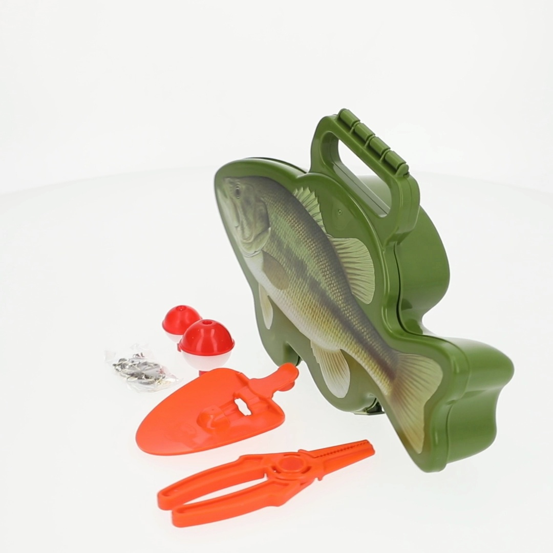 Flambeau Outdoors Wild Bite Bass 25 Piece Kids Tackle Box Kit