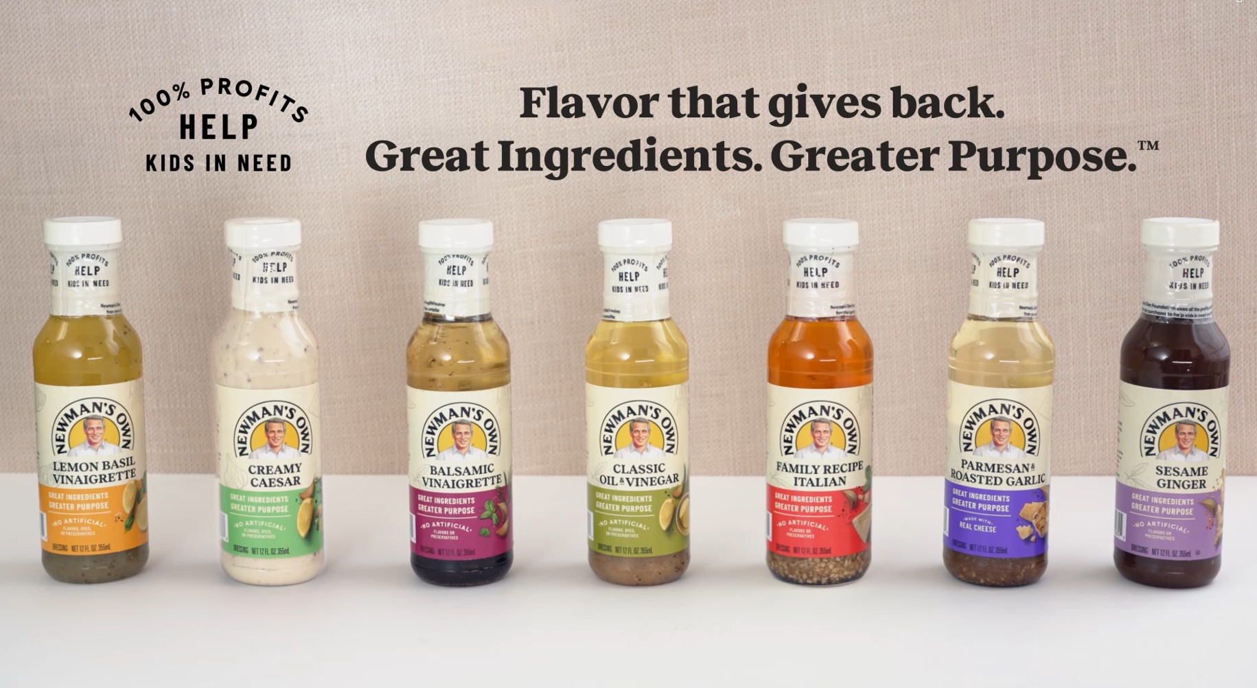 thumbnail video image 2 of Newman's Own Lemon Basil Vinaigrette Salad Dressing and Marinade, 12 fl oz, 2 of 15