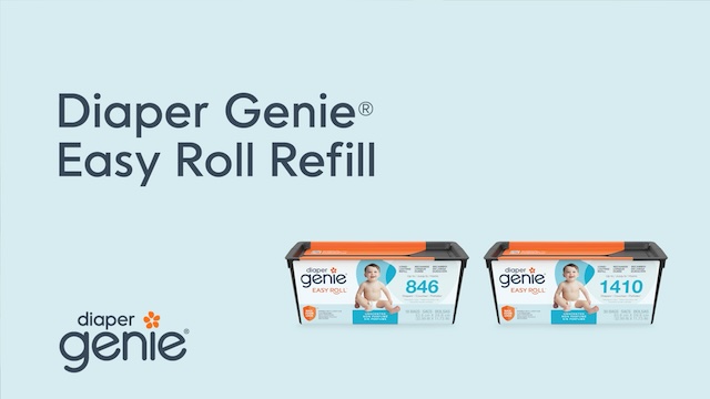 thumbnail video image 2 of Diaper Genie Diaper Pail Easy Roll Refill with 30 Bags, Holds up to 1410 Newborn Diapers, 2 of 13