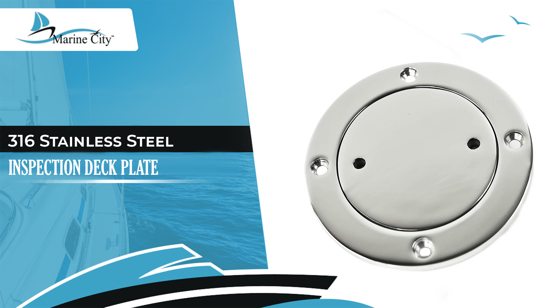 thumbnail video image 2 of MARINE CITY 4-Inch Inspection Deck Plate with Rubber O-Ring, 316 Stainless Steel  Durable, Watertight, and Easy Installation for Boats & Yachts, 2 of 8