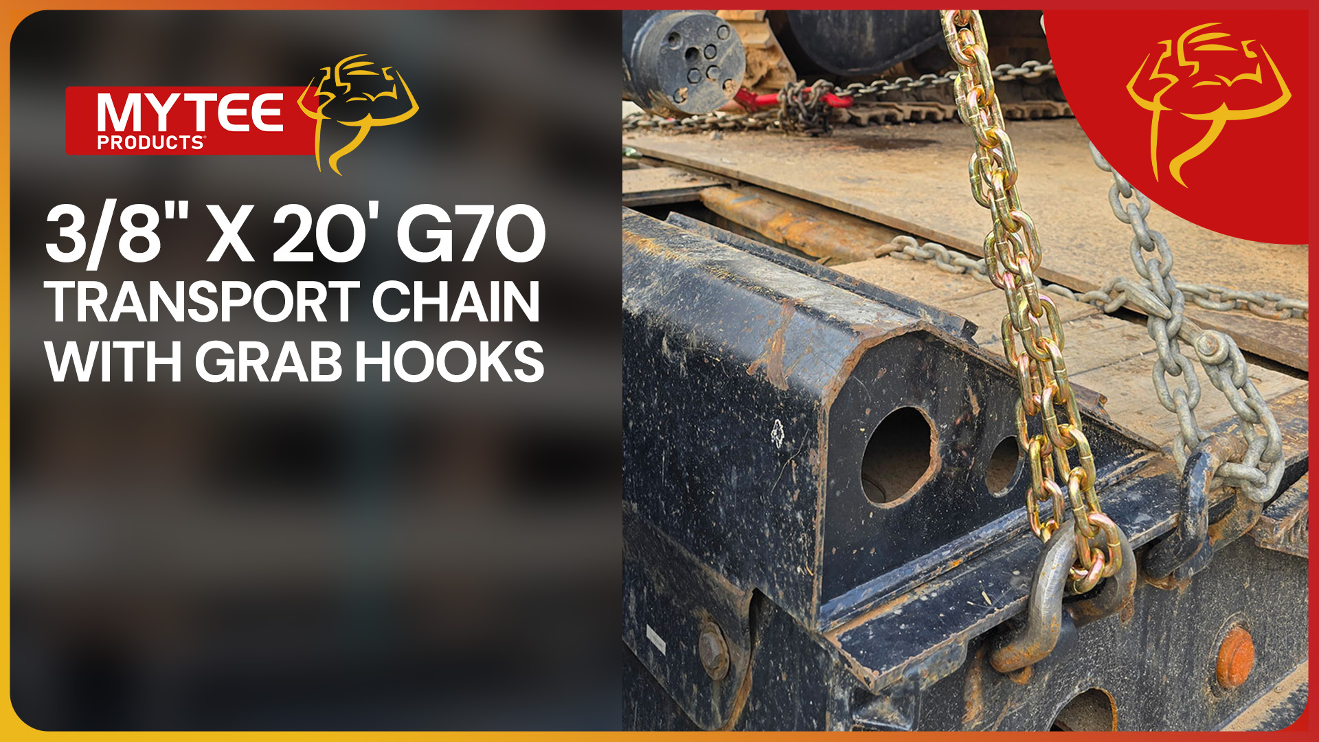 thumbnail video image 2 of Chain Load Binder Kit - 3/8" - 1/2" Quick Ratchet Folding Load Binder with Grab Hooks 12,000 lbs WLL & 3/8" X 20' G70 Transport Tow Chain 6,600 lbs WLL Tie Down for Hauling, Towing, 2 of 17