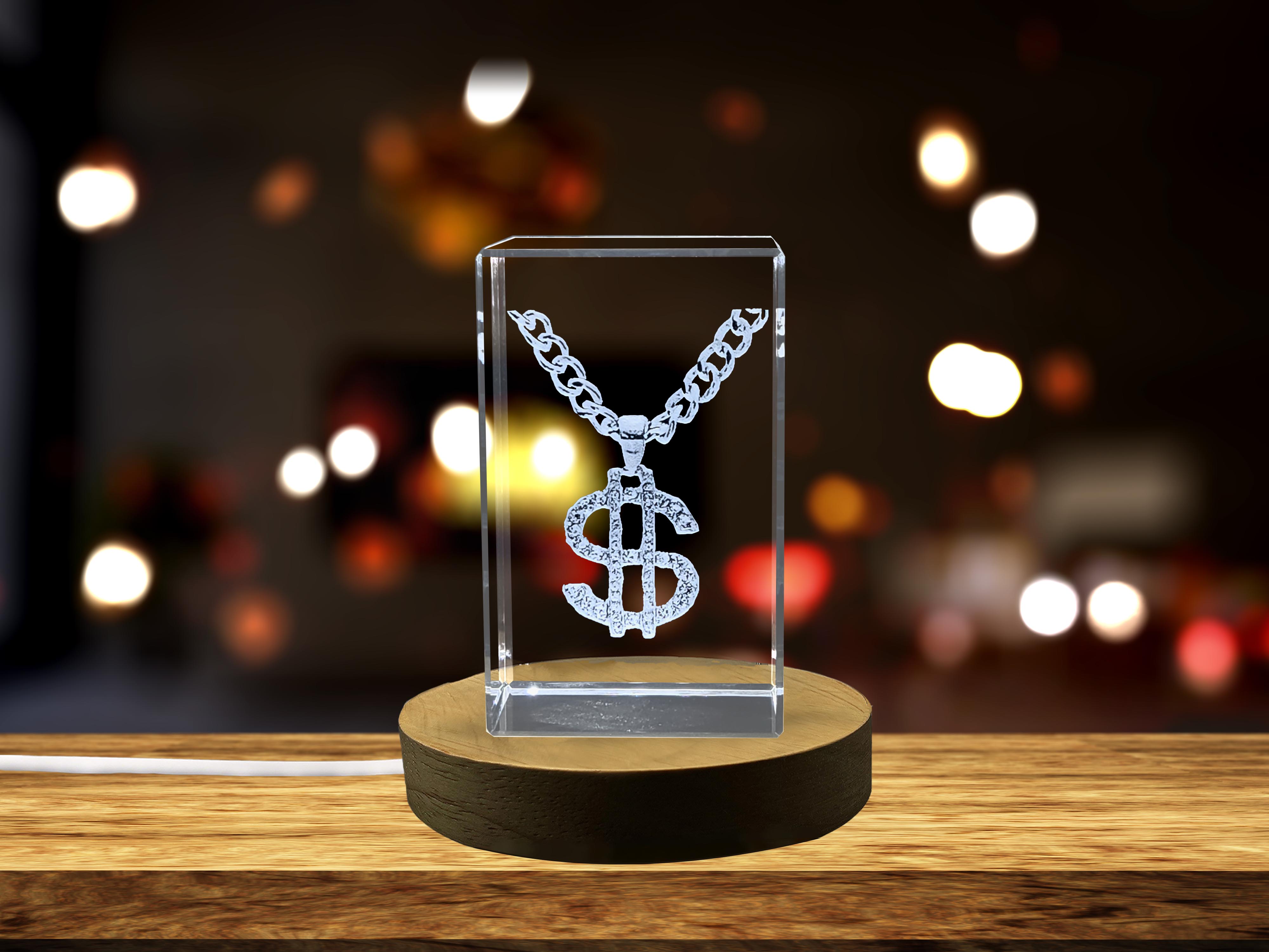 3D Engraved Crystal Hip Hop Chain Pendant - Walmart.com