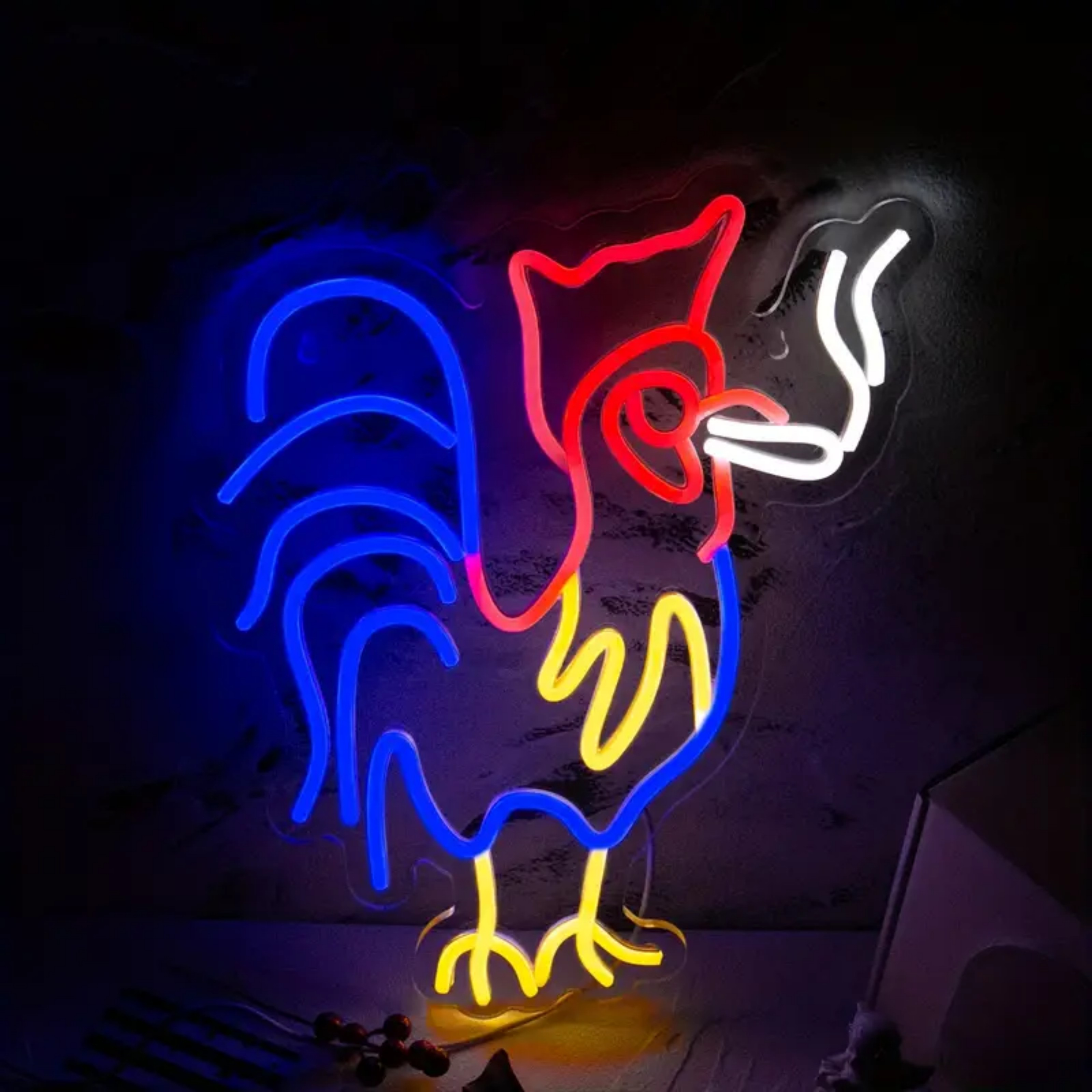 thumbnail video image 2 of UPONRAY Cool Rooster Neon Signs, 12.6"*16" Dimmable & USB-Powered LED Neon Light, Stylish Wall Decor for Bedroom, Party, Game Room, Man Cave, Bar, 2 of 11