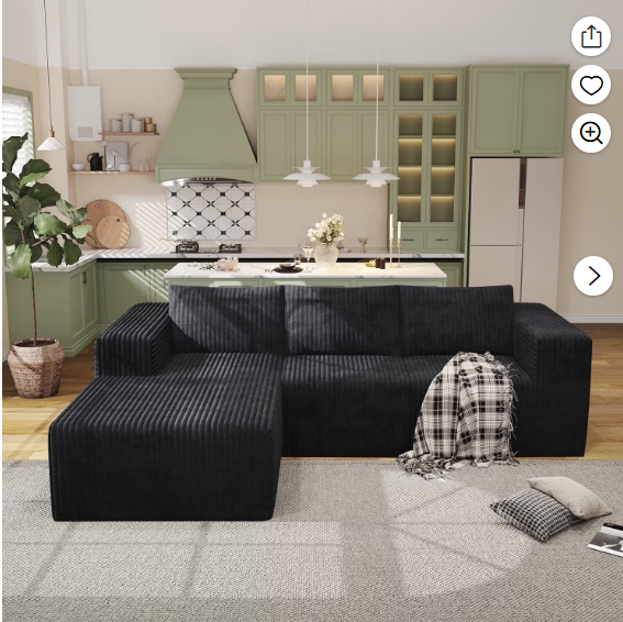 thumbnail video image 2 of YVDNHP Modular Cloud Sofa - No Assembly Required, 94" Oversized L-Shaped Sectional with Chaise, Flannel Fabric Deep Seating Couch for Living Room, 2 of 9