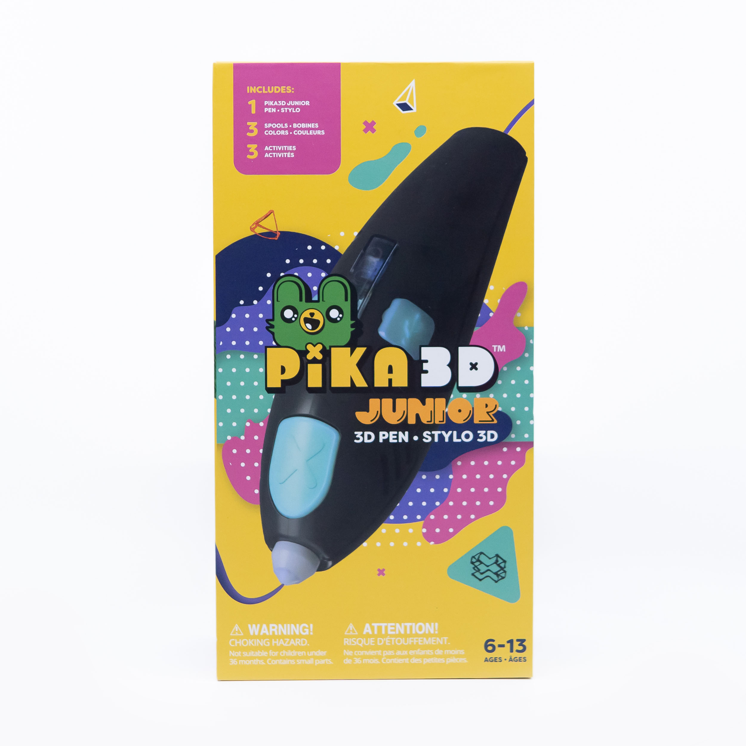 PIKA3D Super 3D PRINTING PEN - Includes 3D Pen, 4 Colors of PLA Filament  Refill with Stencil Guide and User Manual