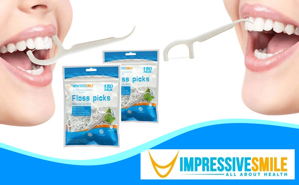 thumbnail video image 2 of Impressive Smile Floss Picks Mint Flavor - Extra Strong - 150-Count  (1-Pack), 2 of 10