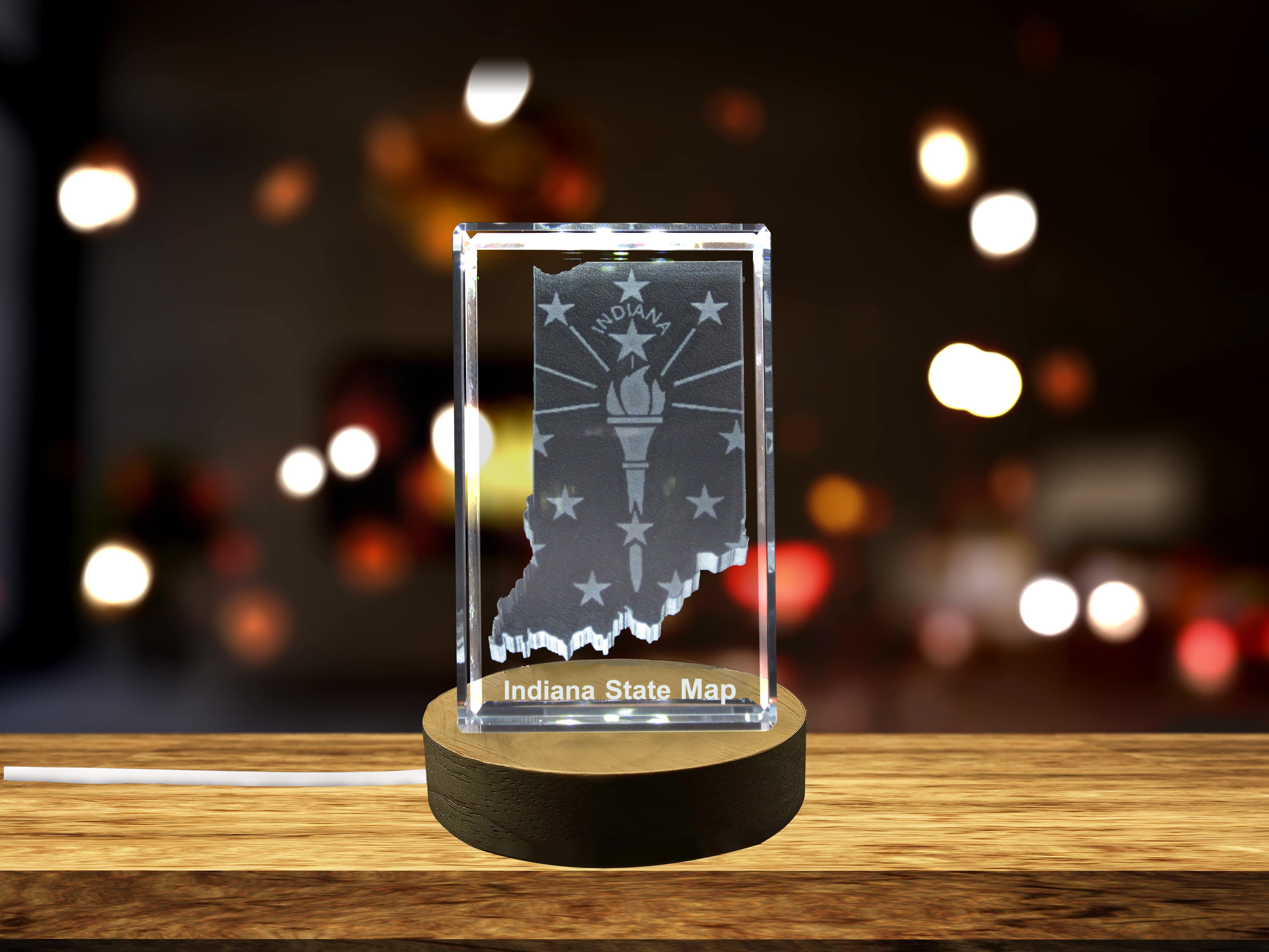 thumbnail video image 2 of Indiana 3D Engraved Crystal 3D Engraved Crystal Keepsake/Gift/Decor/Collectible/Souvenir, 2 of 8