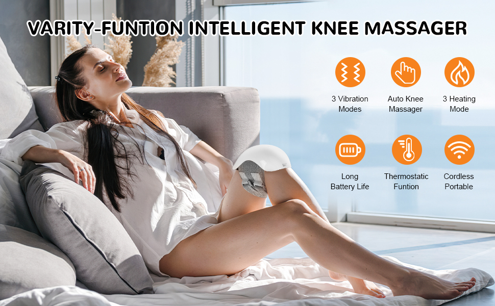 thumbnail video image 2 of AMONSEE Portable Knee Massager 3-in-1 Heat, Massage and Red Light for Joint Support and Muscle Relaxation, 2 of 8