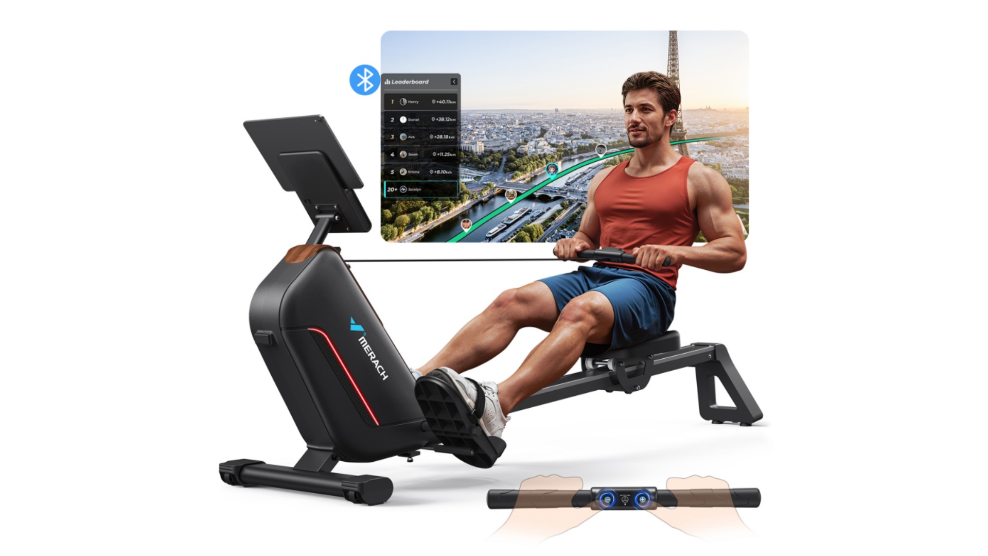 thumbnail video image 2 of MERACH Rowing Machines for Home, Quiet Row Machine with 51.2" Extended Rail, 16-Level Powerful Magnetic Rower and 350 LBS Weight Capacity, 2 of 12
