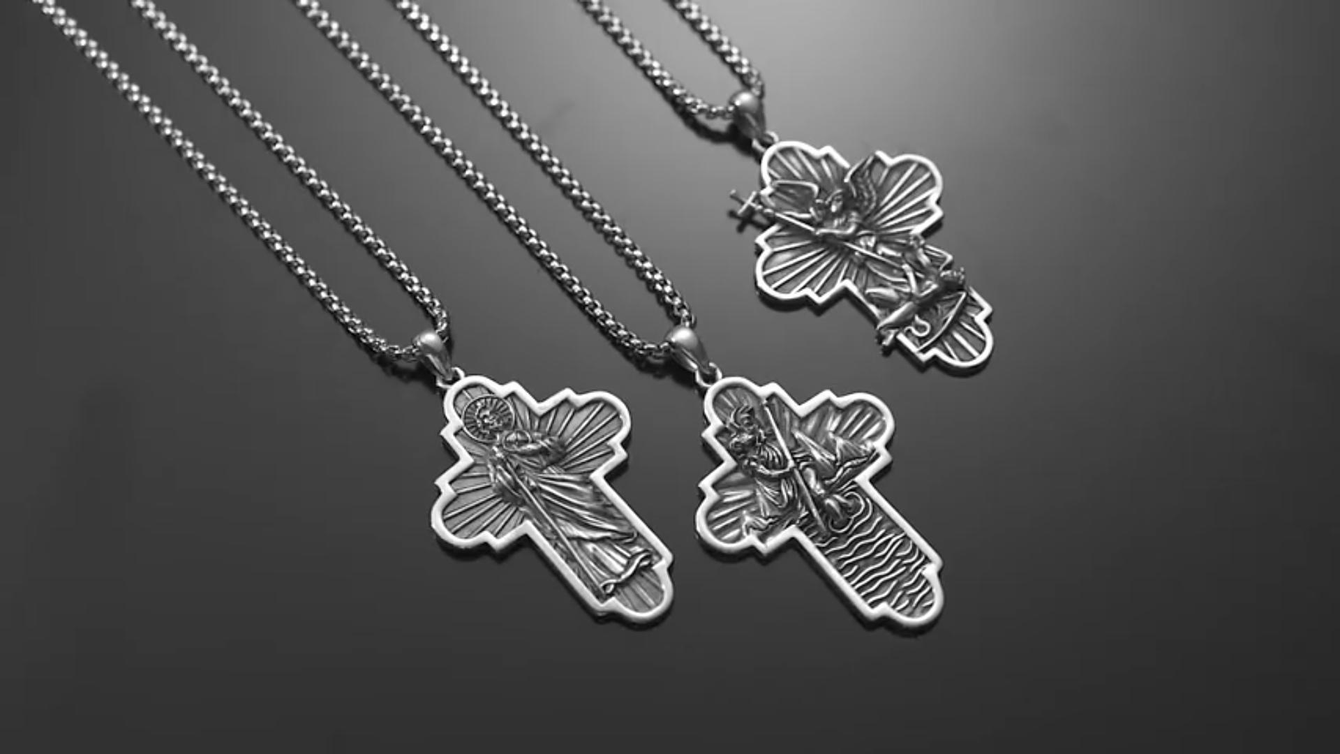 Coachuhhar St Christopher Necklace for Men Women 925 Sterling Silver ...