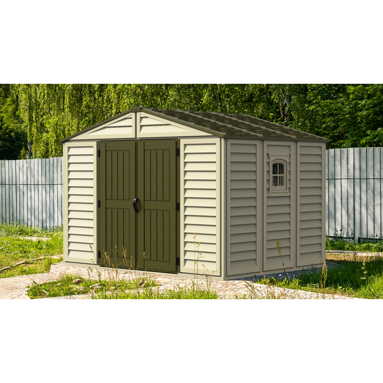 DuraMax Woodbridge Plus 10.5x8ft Shed with Foundation Kit, Window