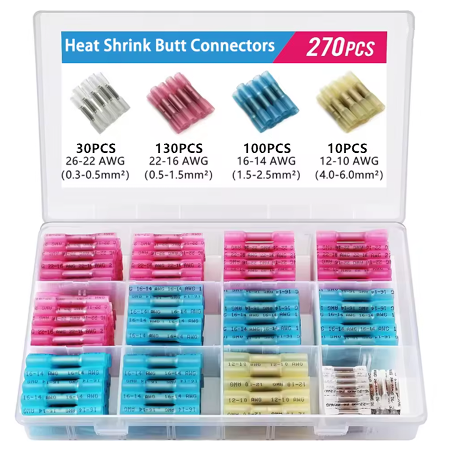 thumbnail video image 2 of Heat Shrinks Butt Connectors-Marine Grade Waterproof Electrical Crimp Wire Connectors Kit-Tinned Red Copper Insulated, for,Stereo,Joint  Boat,Truck Boat,Truck, 2 of 8