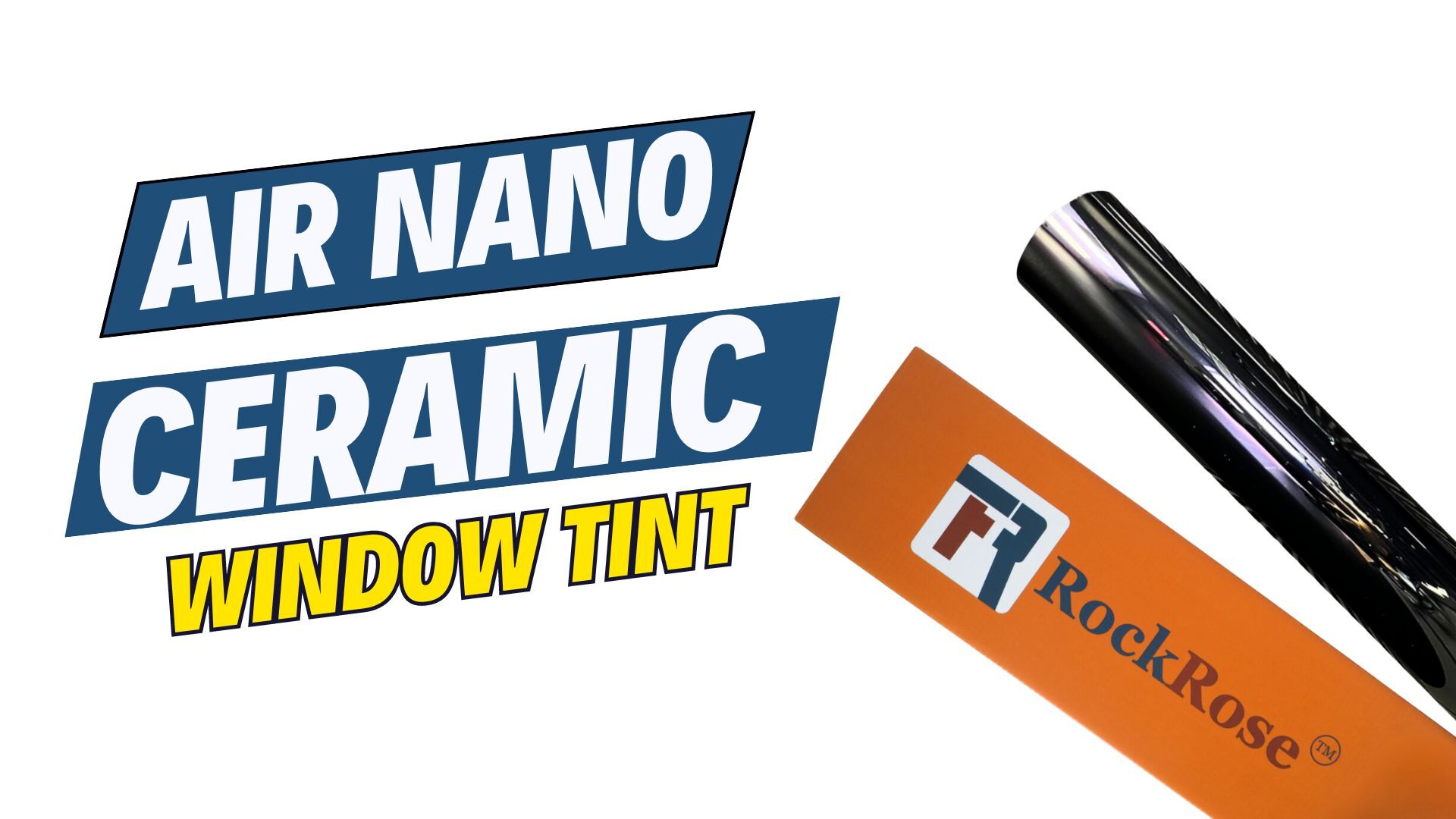 thumbnail video image 2 of RockRose 50% VLT Air Nano Ceramic Car Window Tint - Ceramic Window Tint for Car and Building, Excellent Heat Rejection, No Haze, Easy to Shrink, 99% UV Rejection, and IRR 93%-95% - Size (60" X 100ft), 2 of 7