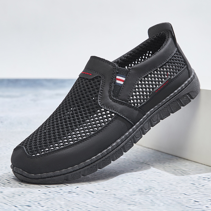 thumbnail video image 2 of YUDAI Men's Slip-On Walking Shoes – Non-Slip, Breathable Mesh Sneakers for Gym, Workout & Everyday Wear, 2 of 10