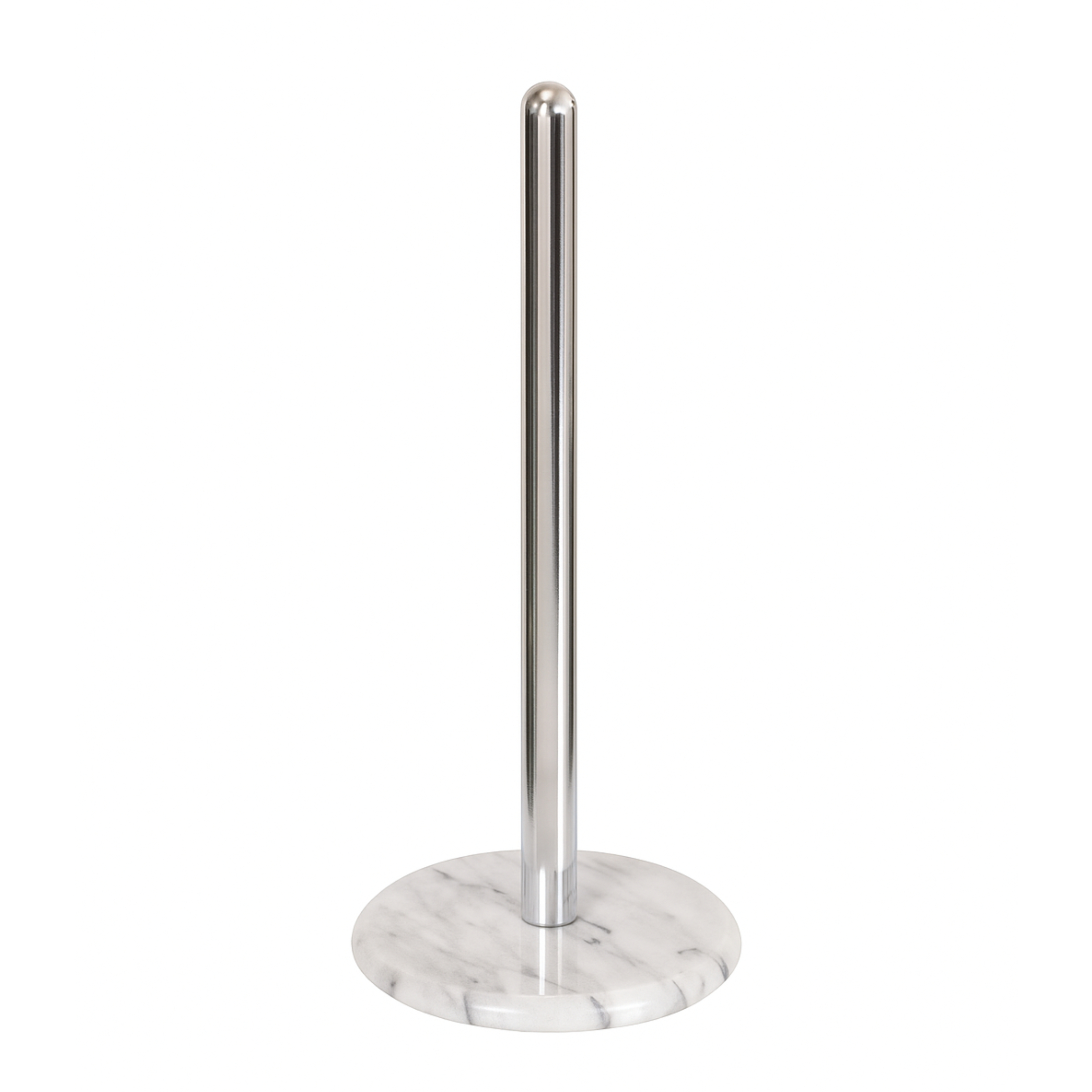 thumbnail video image 2 of Creative Home Natural White Marble 5" x 5" x 12.6" Paper Towel Holder with Chrome-Plated Rust-Resistant Pole, 2 of 11