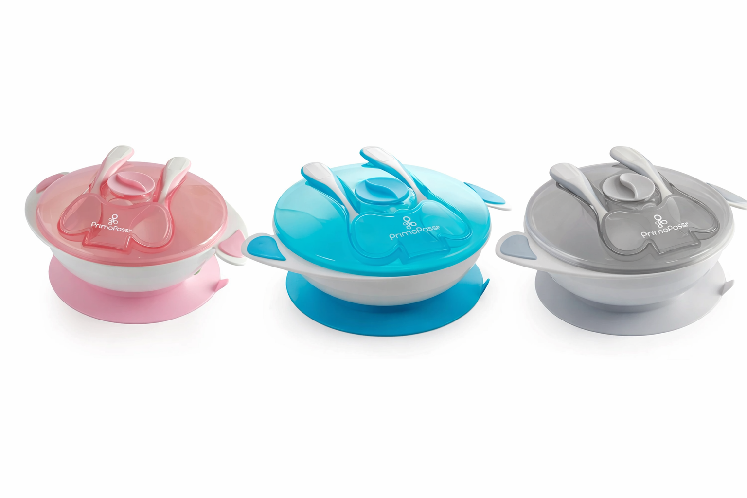thumbnail video image 2 of Primo Passi - Baby Suction Bowl Feeding Set, Blue, 2 of 8